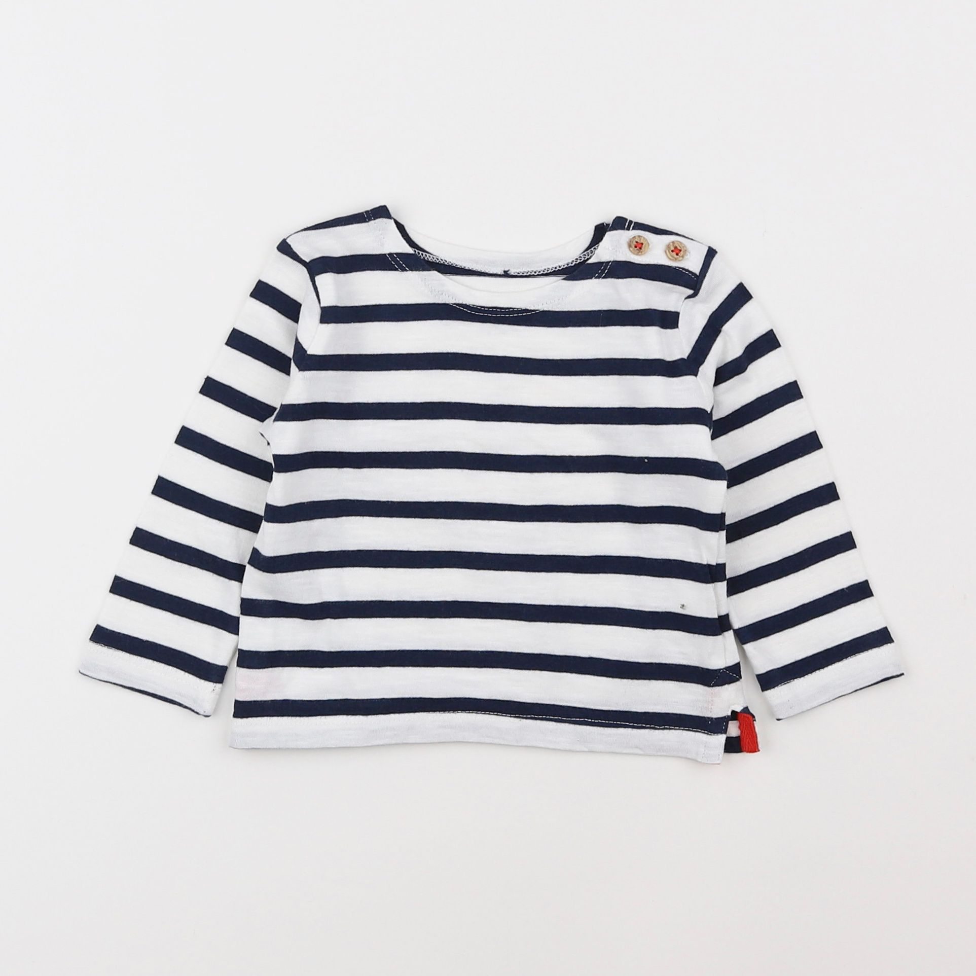 Boutchou - tee-shirt blanc, bleu - 6 mois