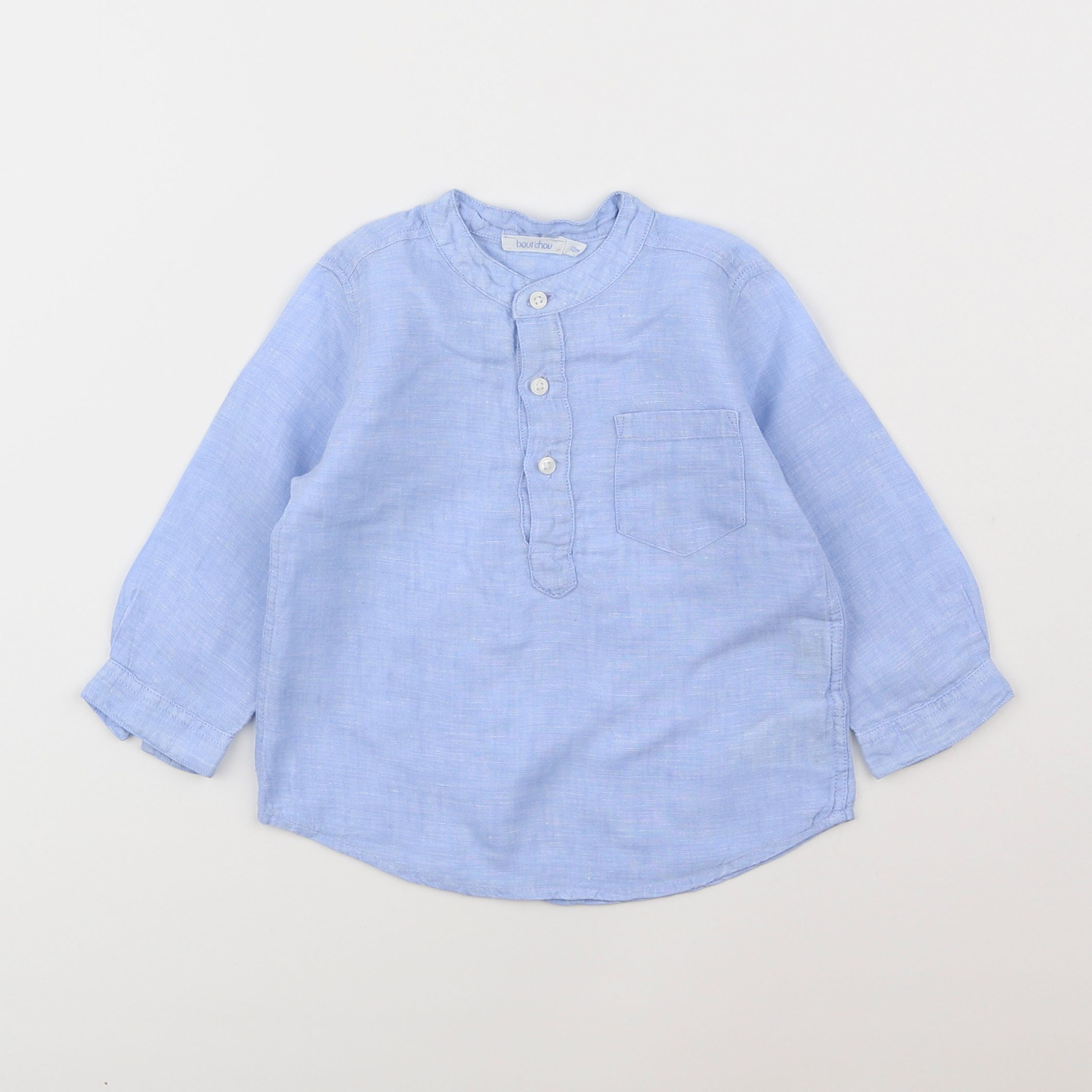 Boutchou - chemise bleu - 12 mois