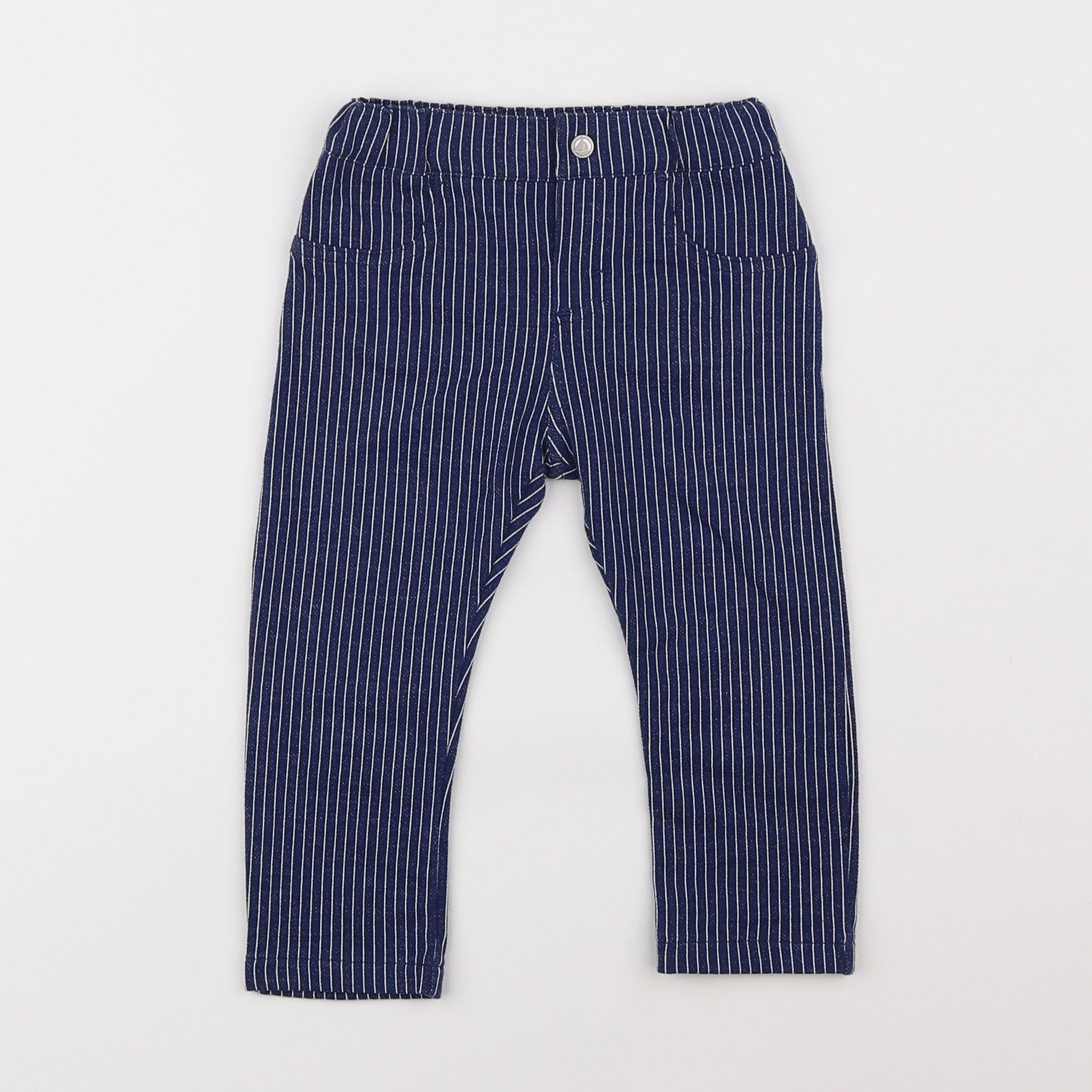 Petit Bateau - pantalon bleu - 12 mois