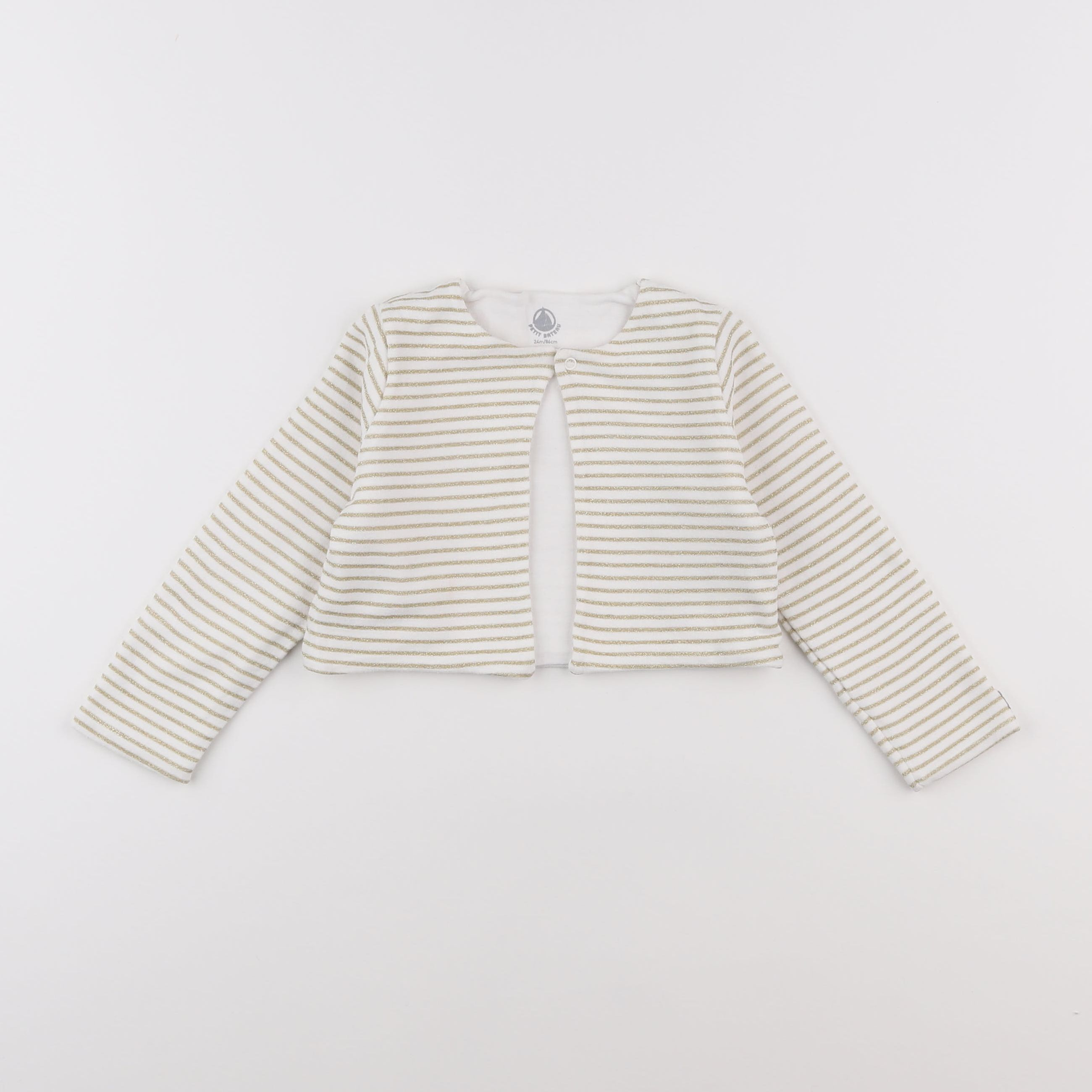 Petit Bateau - gilet blanc, or - 2 ans