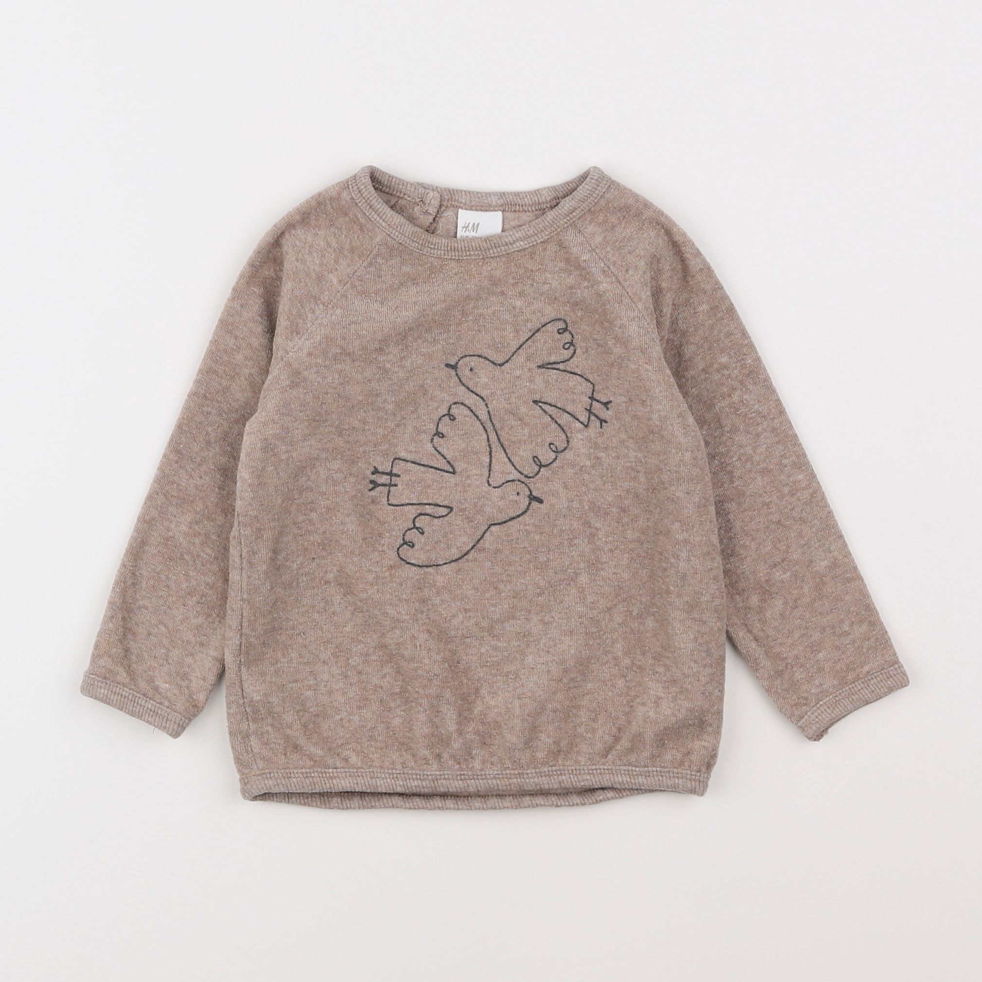 H&M - sweat marron - 6/9 mois