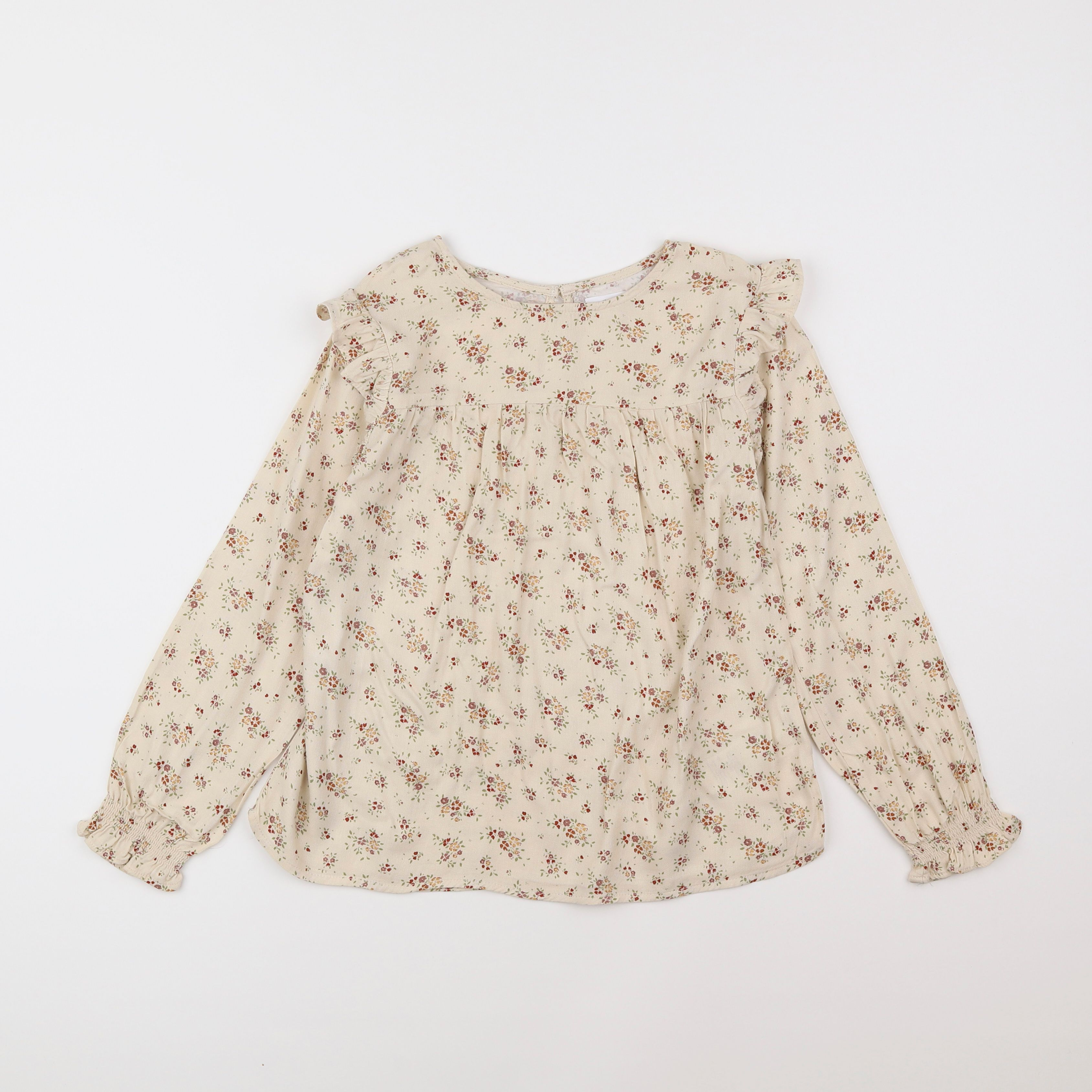 Vertbaudet - blouse beige, rouge - 9 ans