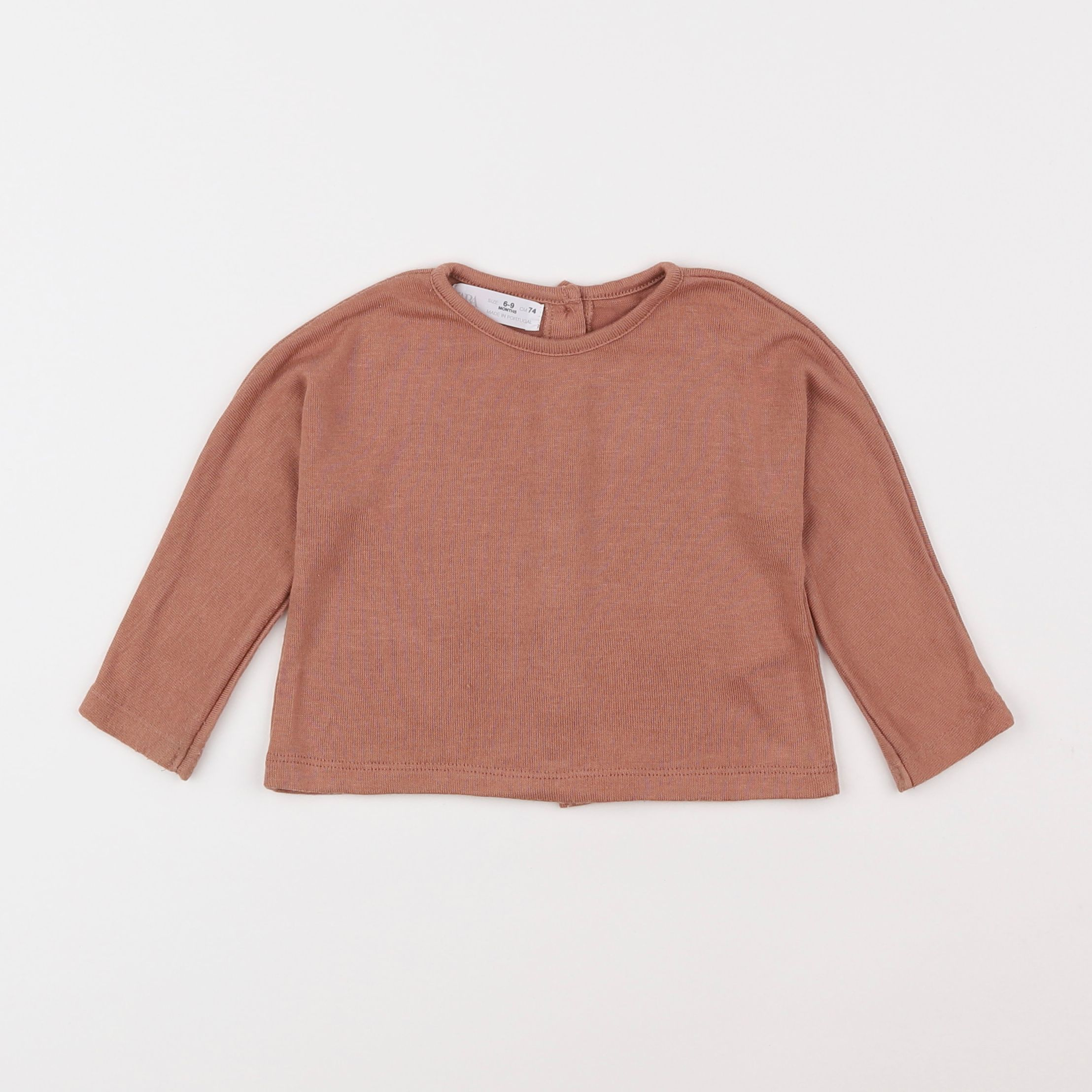 Zara - tee-shirt marron - 6/9 mois