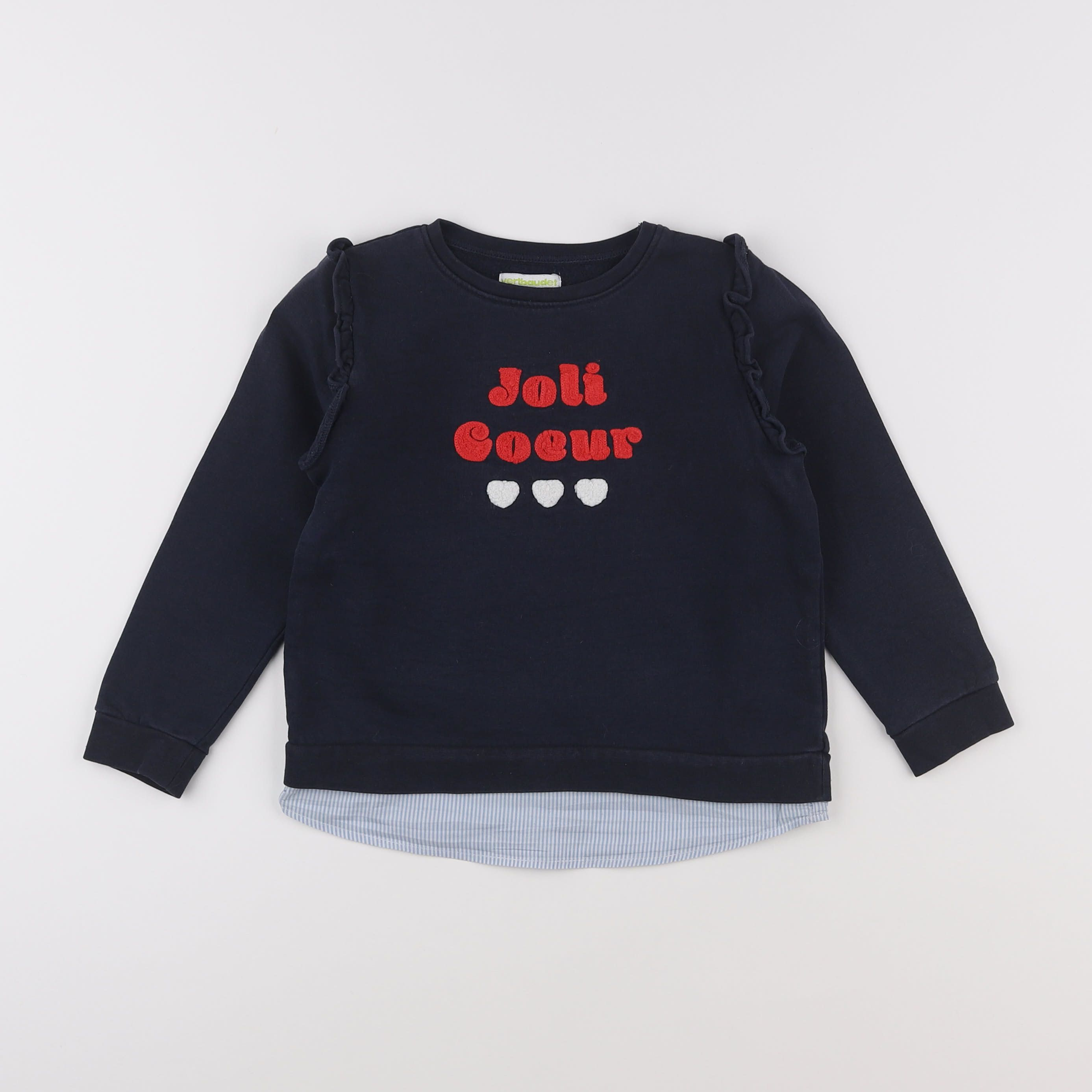 Vertbaudet - sweat bleu - 6 ans