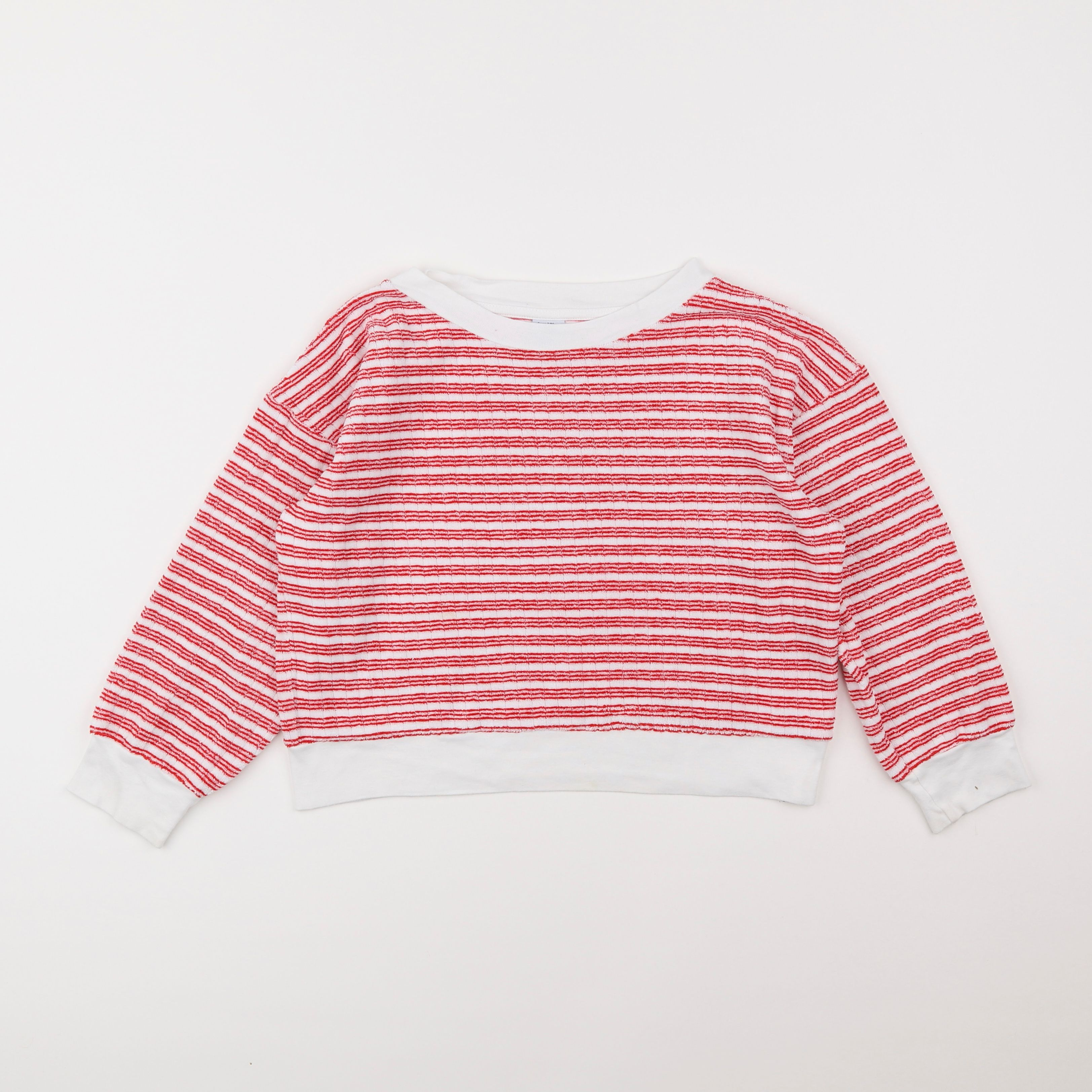 Petit Bateau - pull blanc, rouge - 8 ans