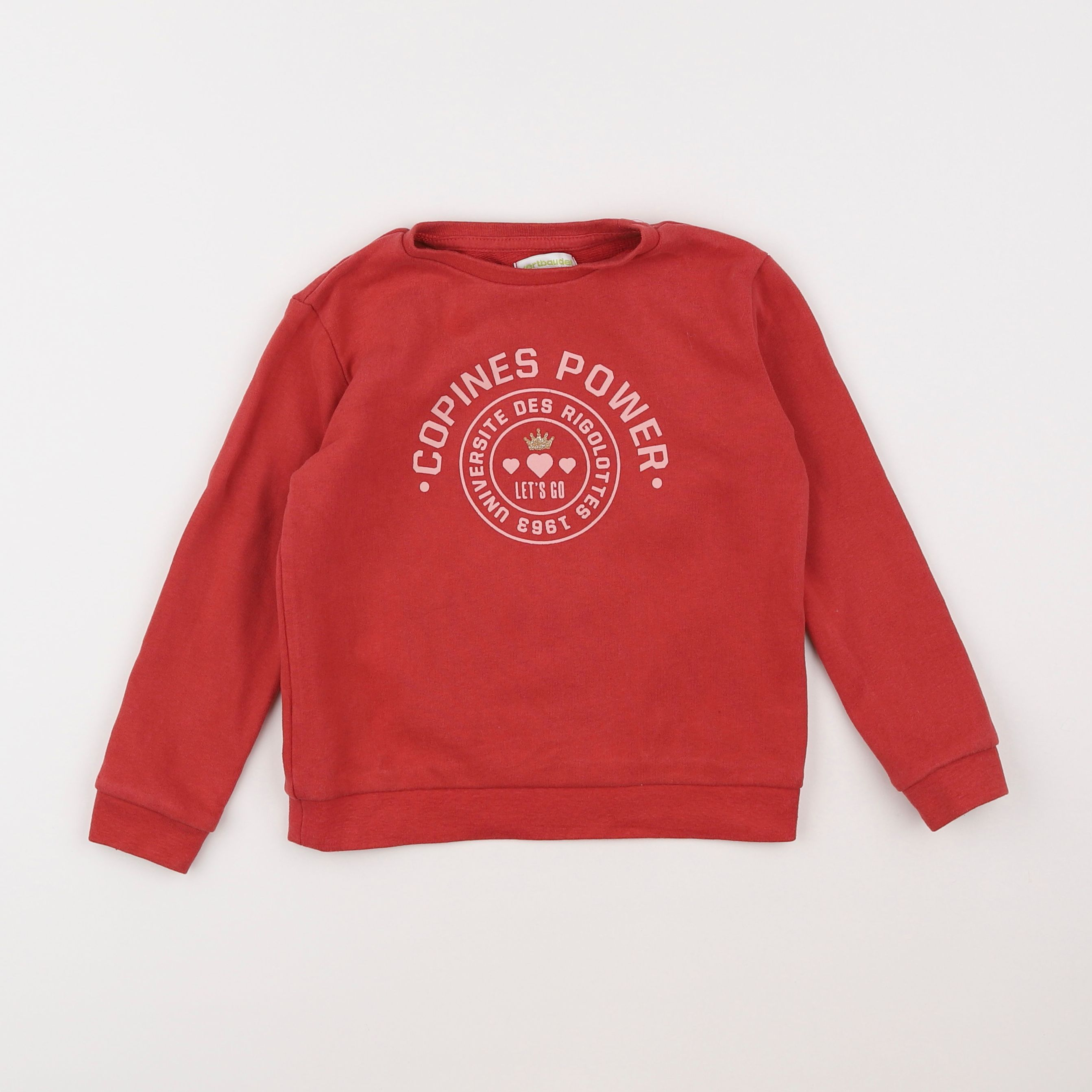 Vertbaudet - sweat rouge - 5 ans