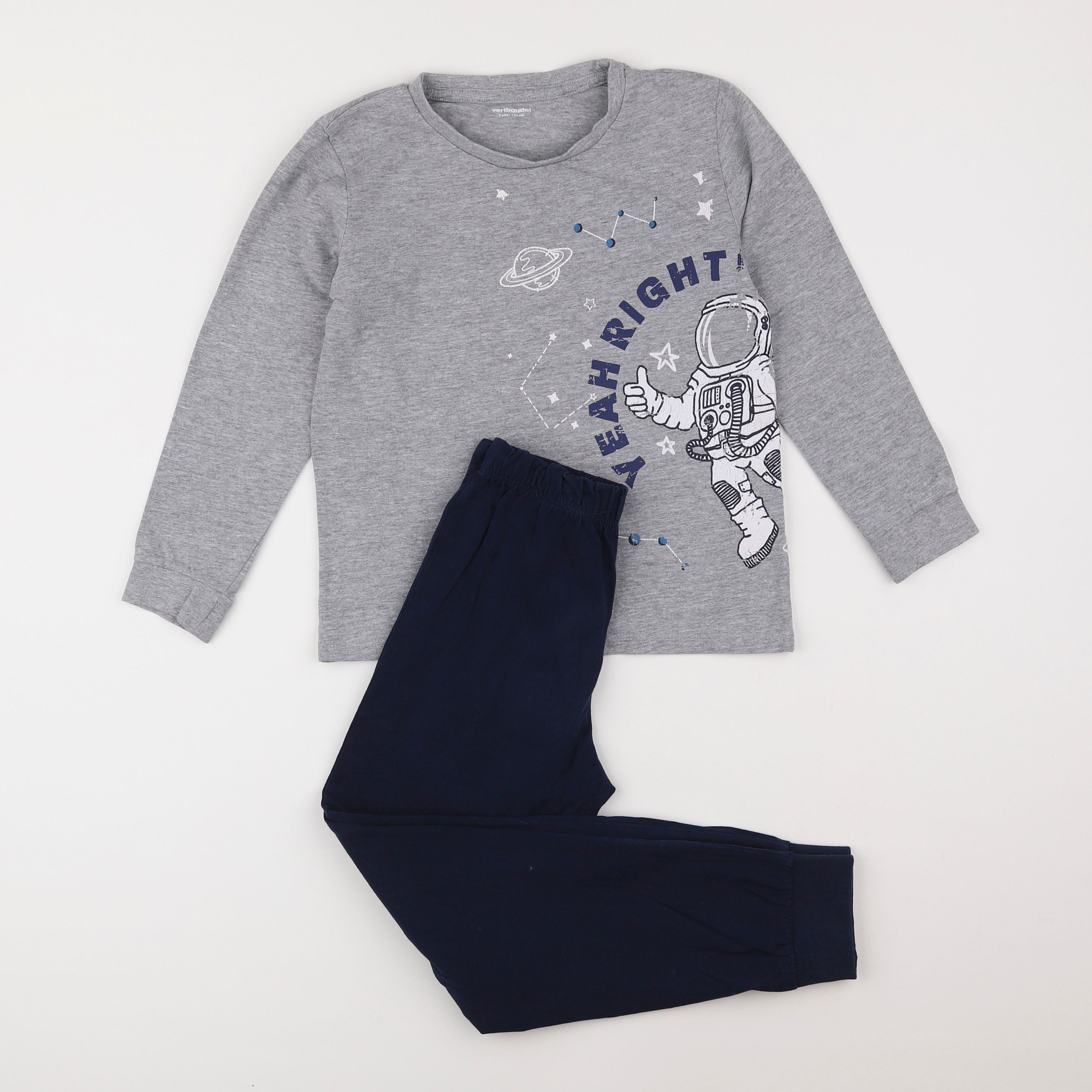 Vertbaudet - pyjama coton gris - 9 ans