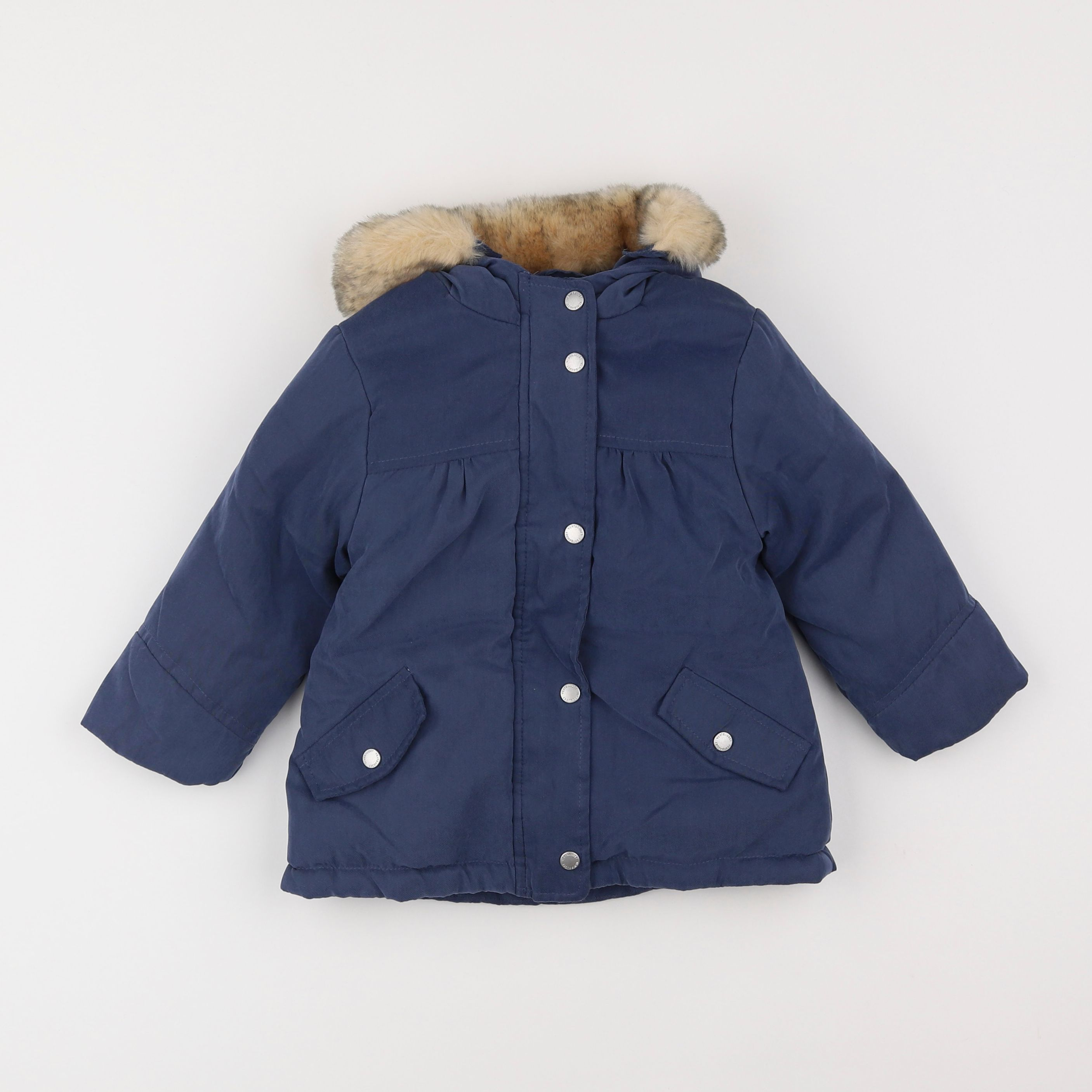 Vertbaudet - manteau doublure amovible bleu - 2 ans