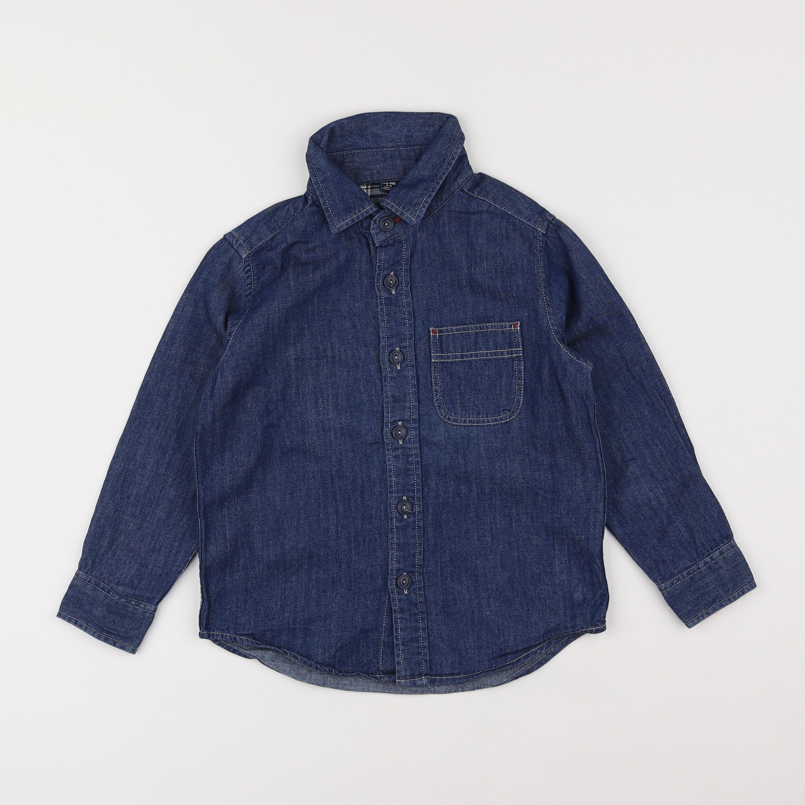 Uniqlo - chemise bleu - 3/4 ans