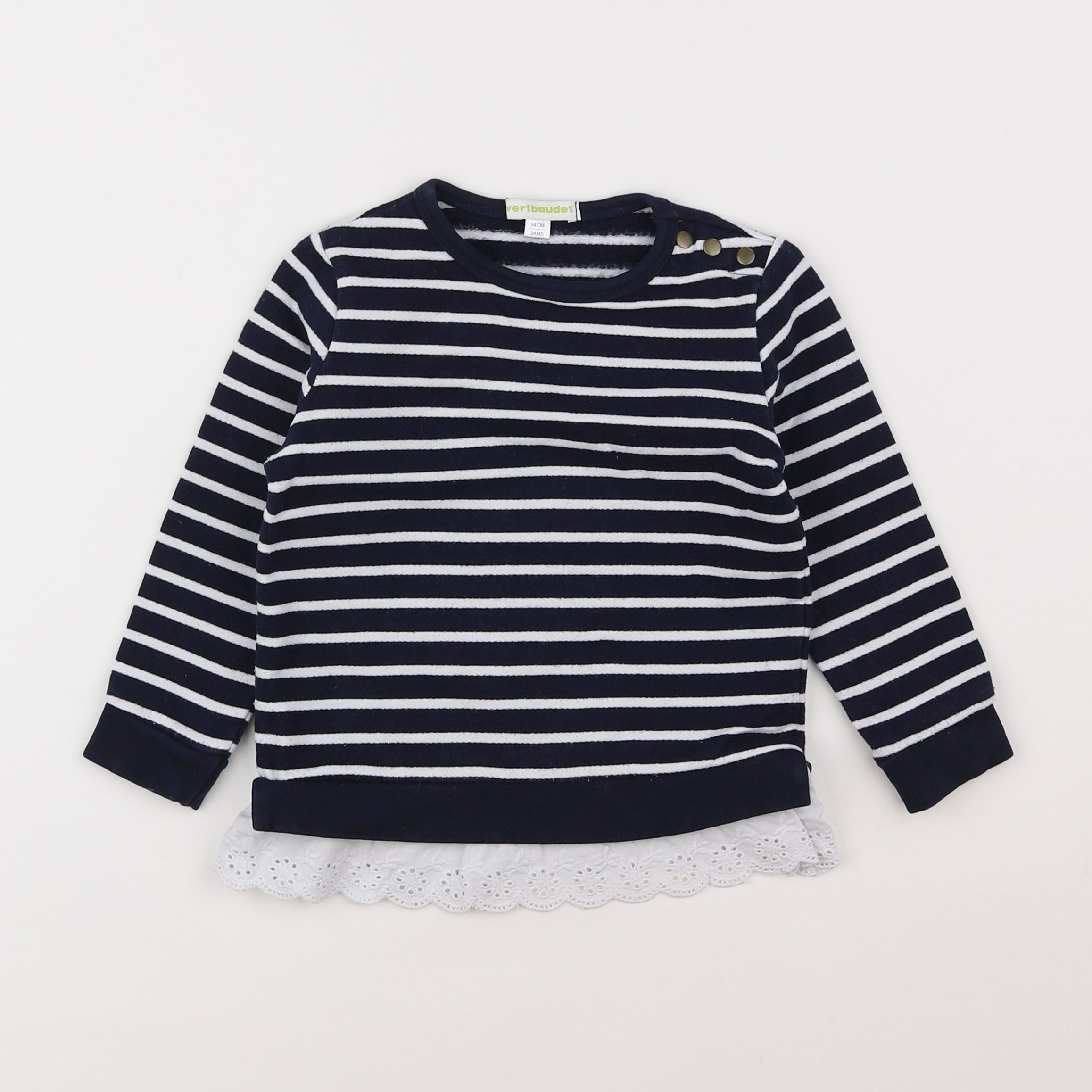 Vertbaudet - sweat bleu - 3 ans