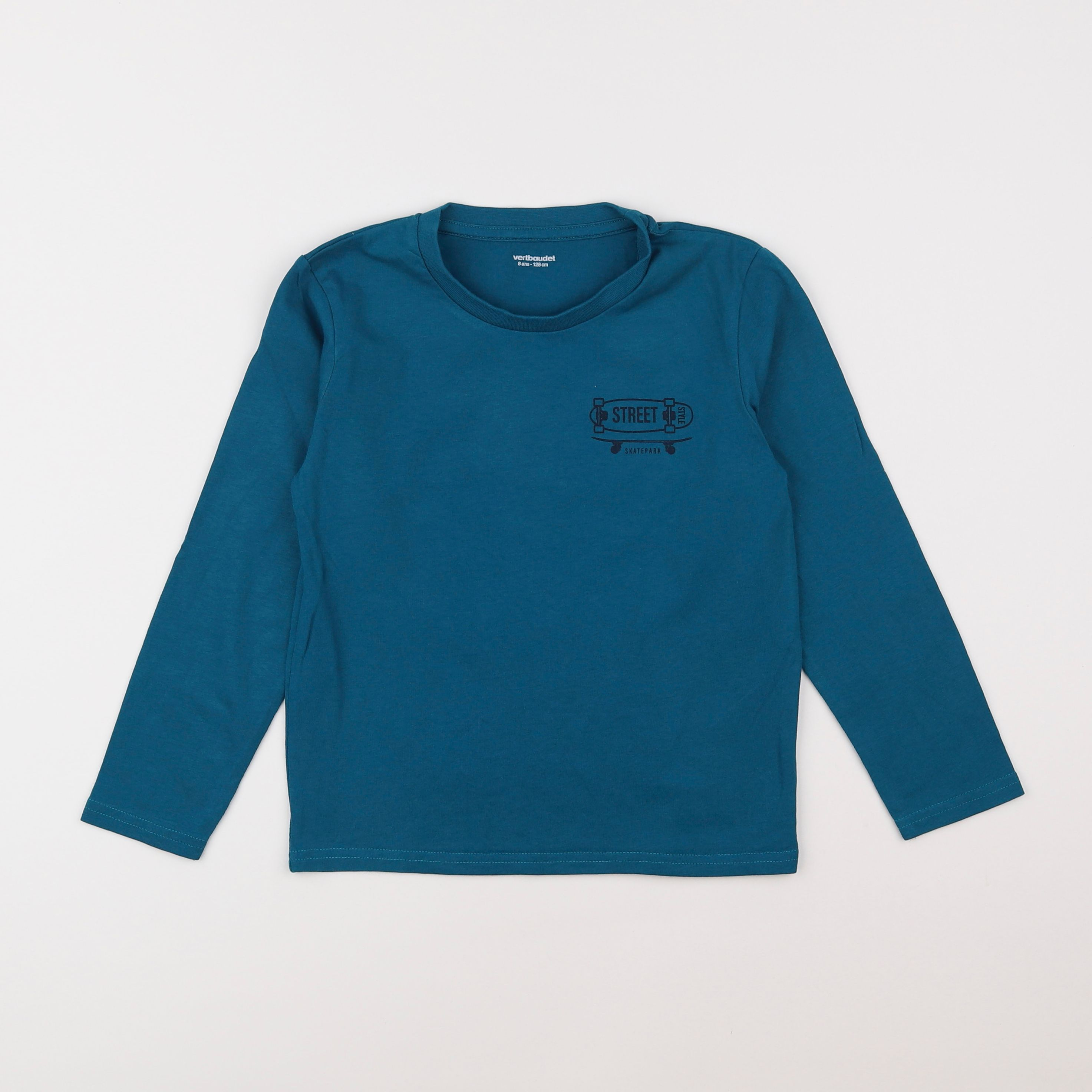 Vertbaudet - tee-shirt bleu - 8 ans