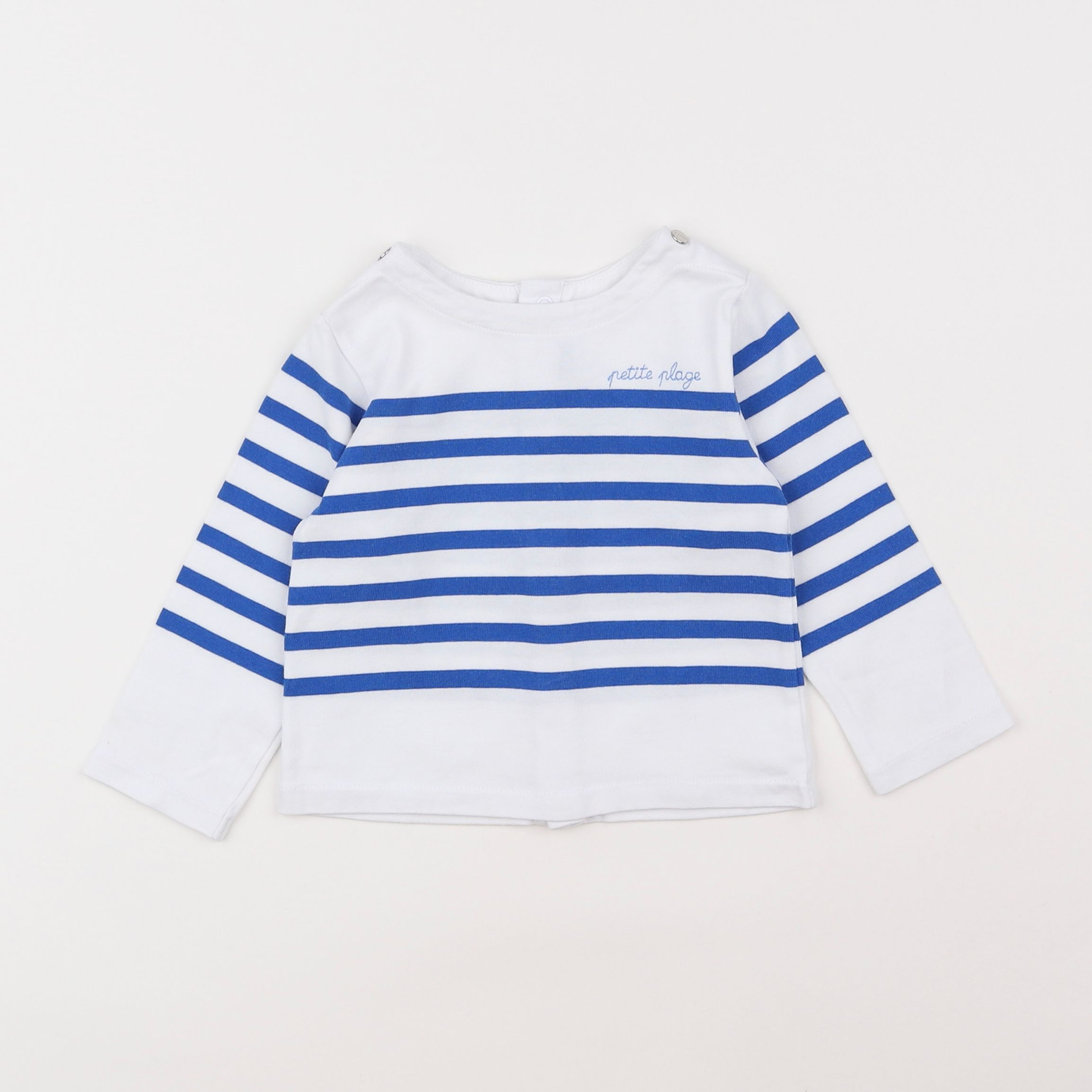 Jacadi - tee-shirt blanc, bleu - 18 mois