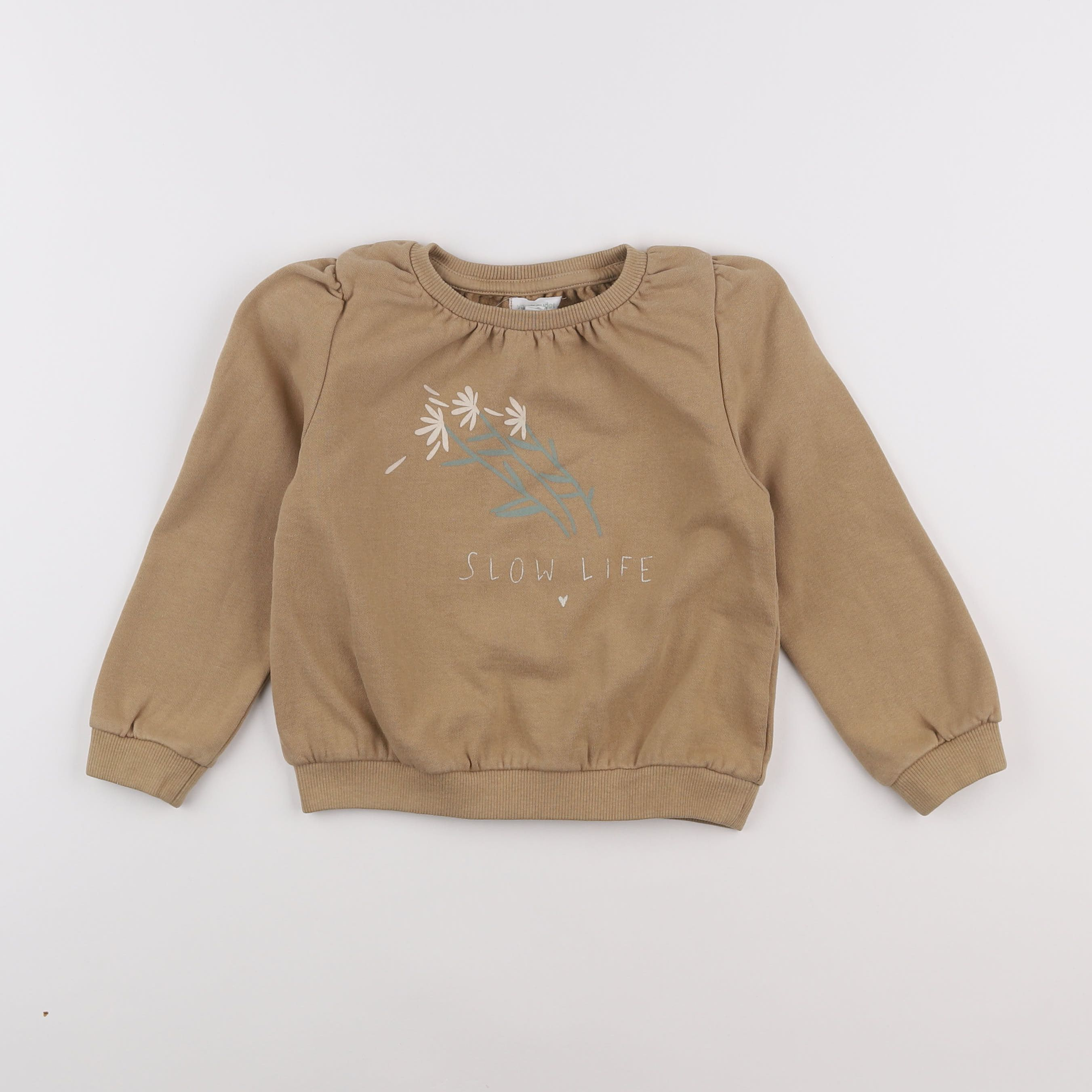 Vertbaudet - sweat beige - 4 ans