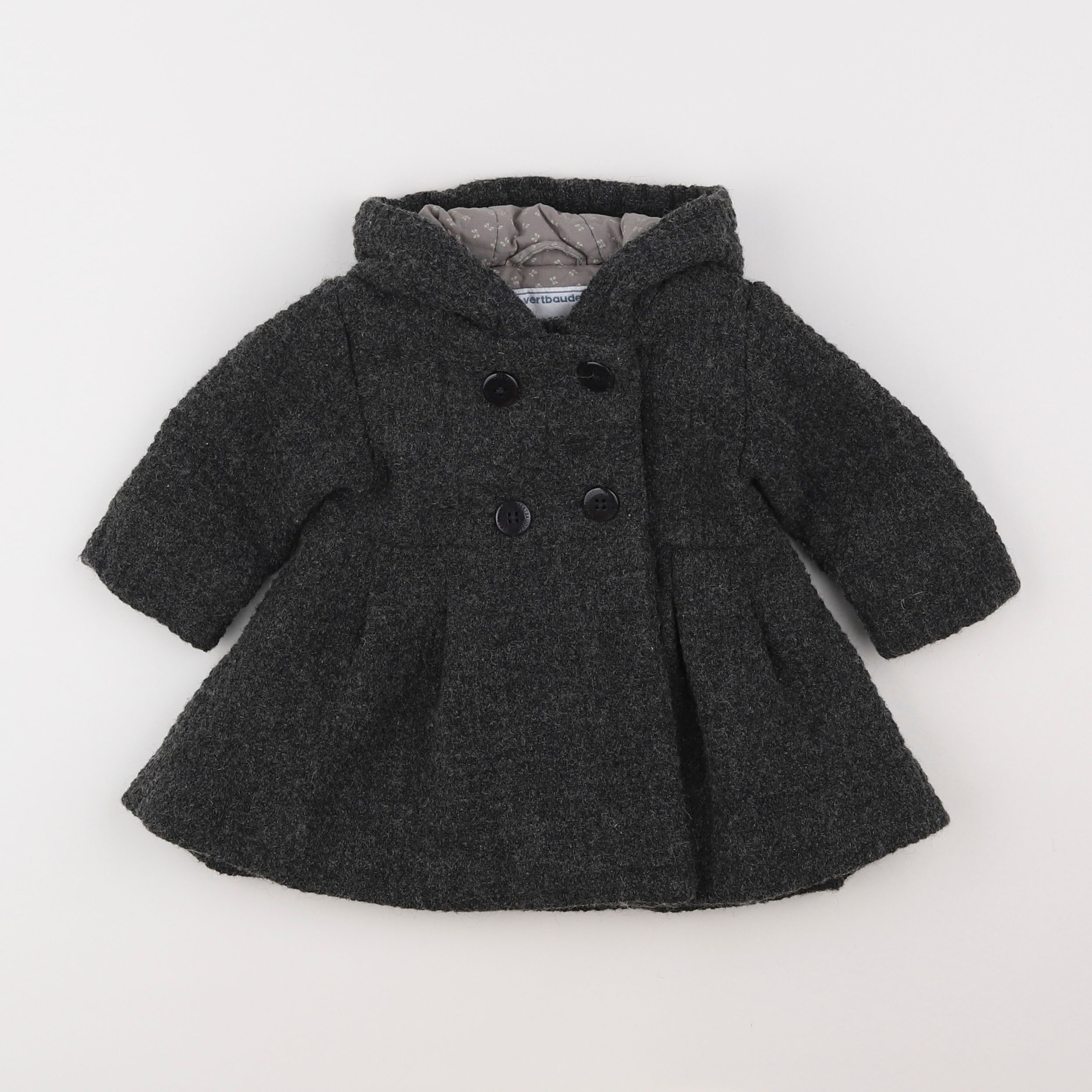 Vertbaudet - manteau gris - 12 mois