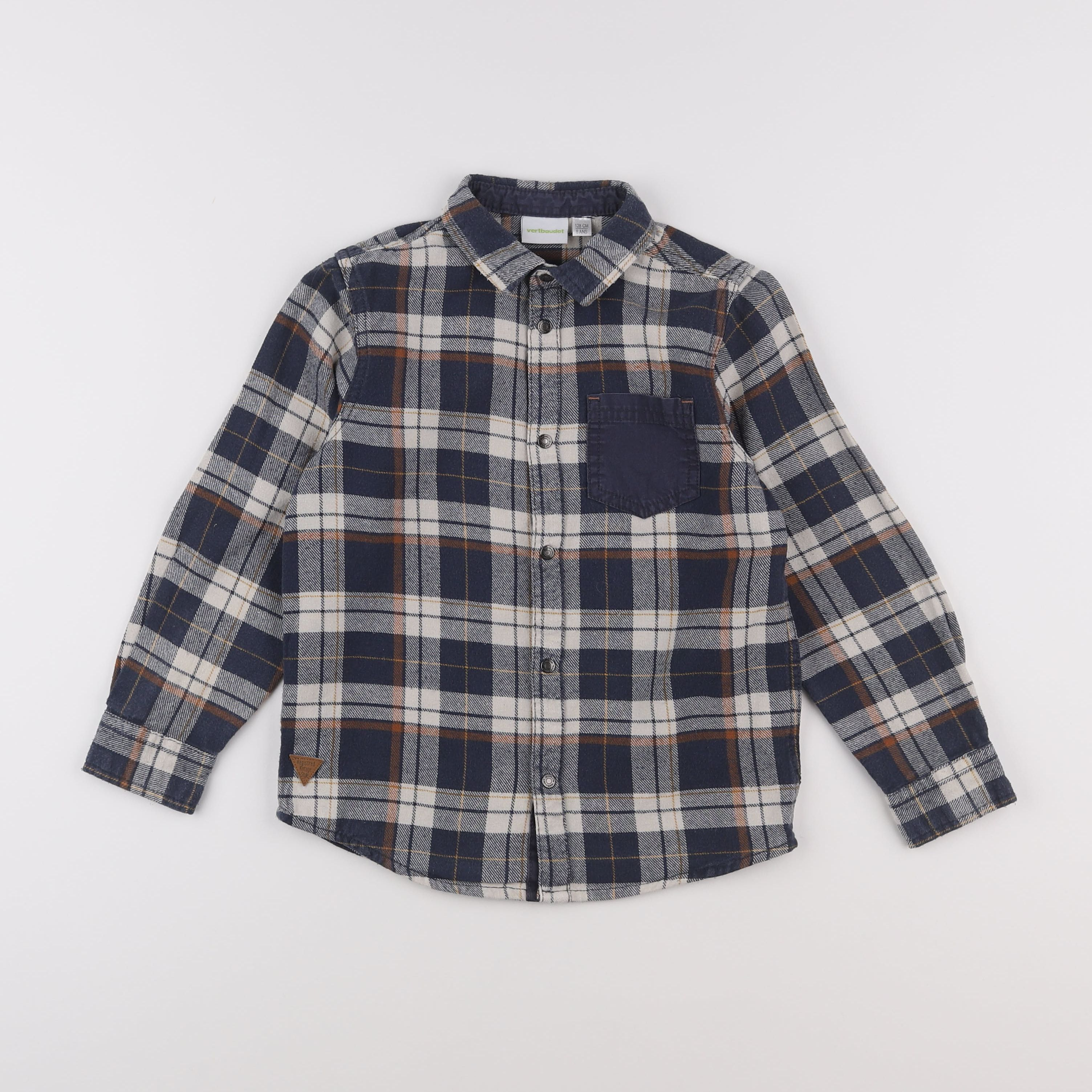 Vertbaudet - chemise gris - 8 ans