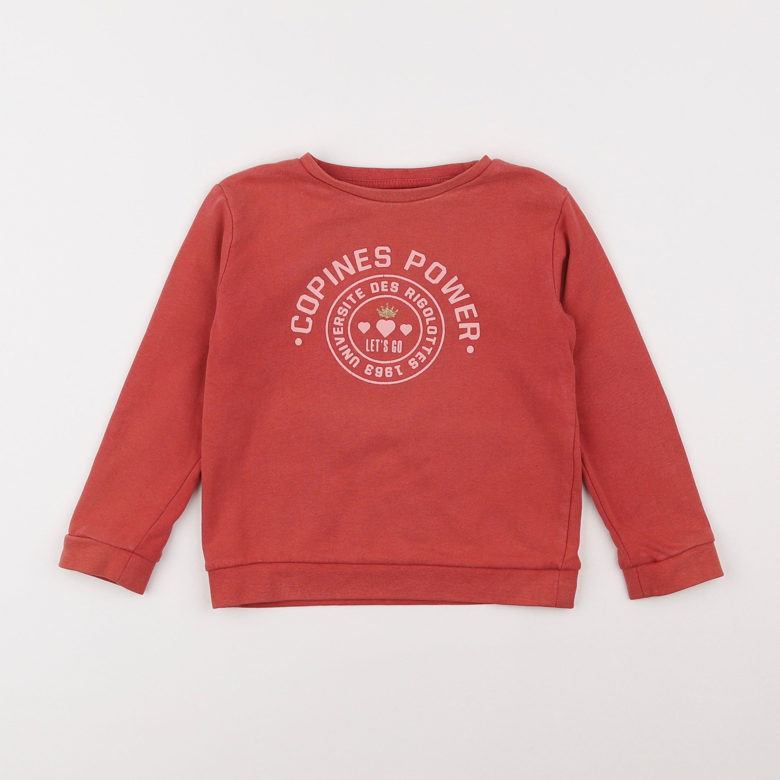 Vertbaudet - sweat orange - 5 ans