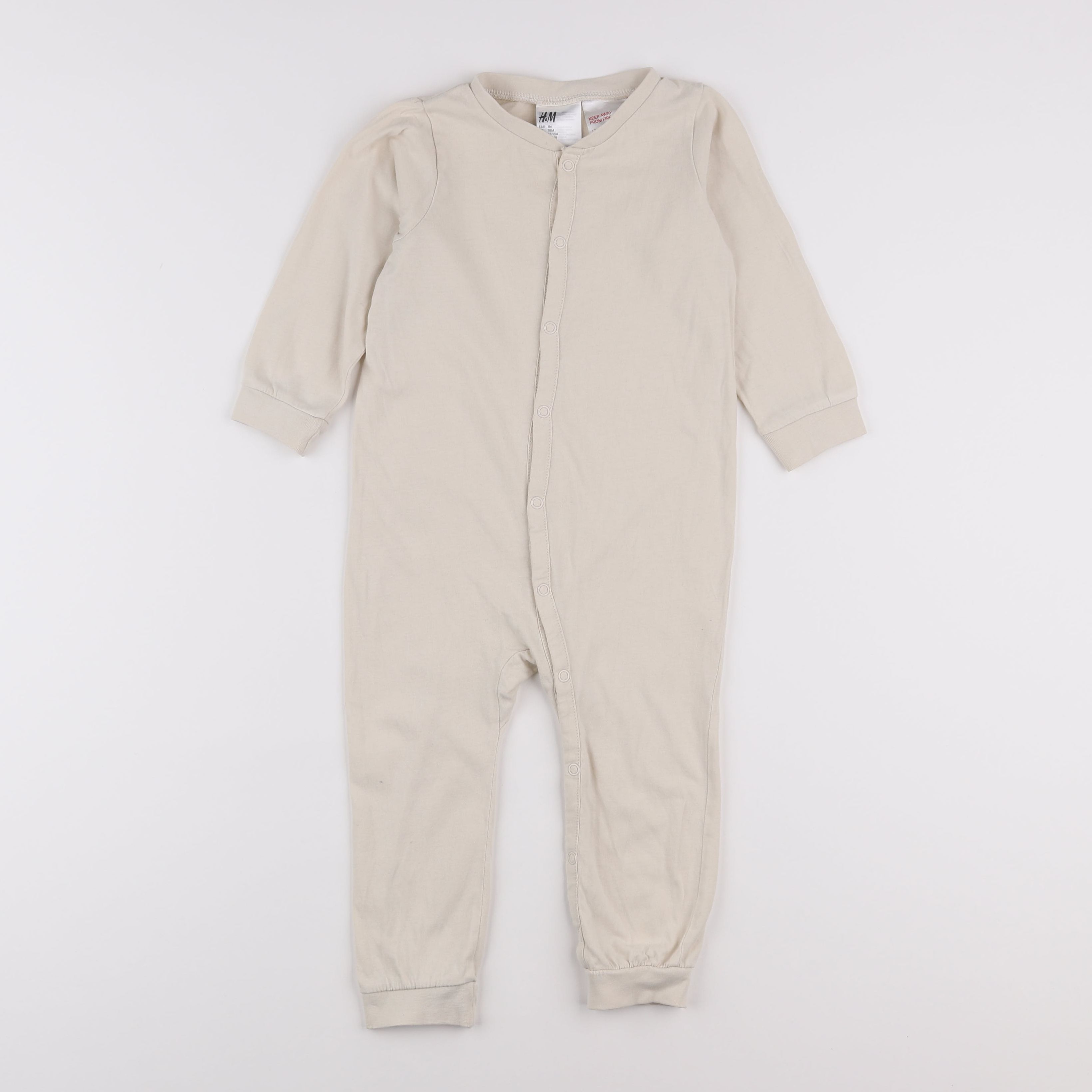 H&M - pyjama coton beige - 12/18 mois