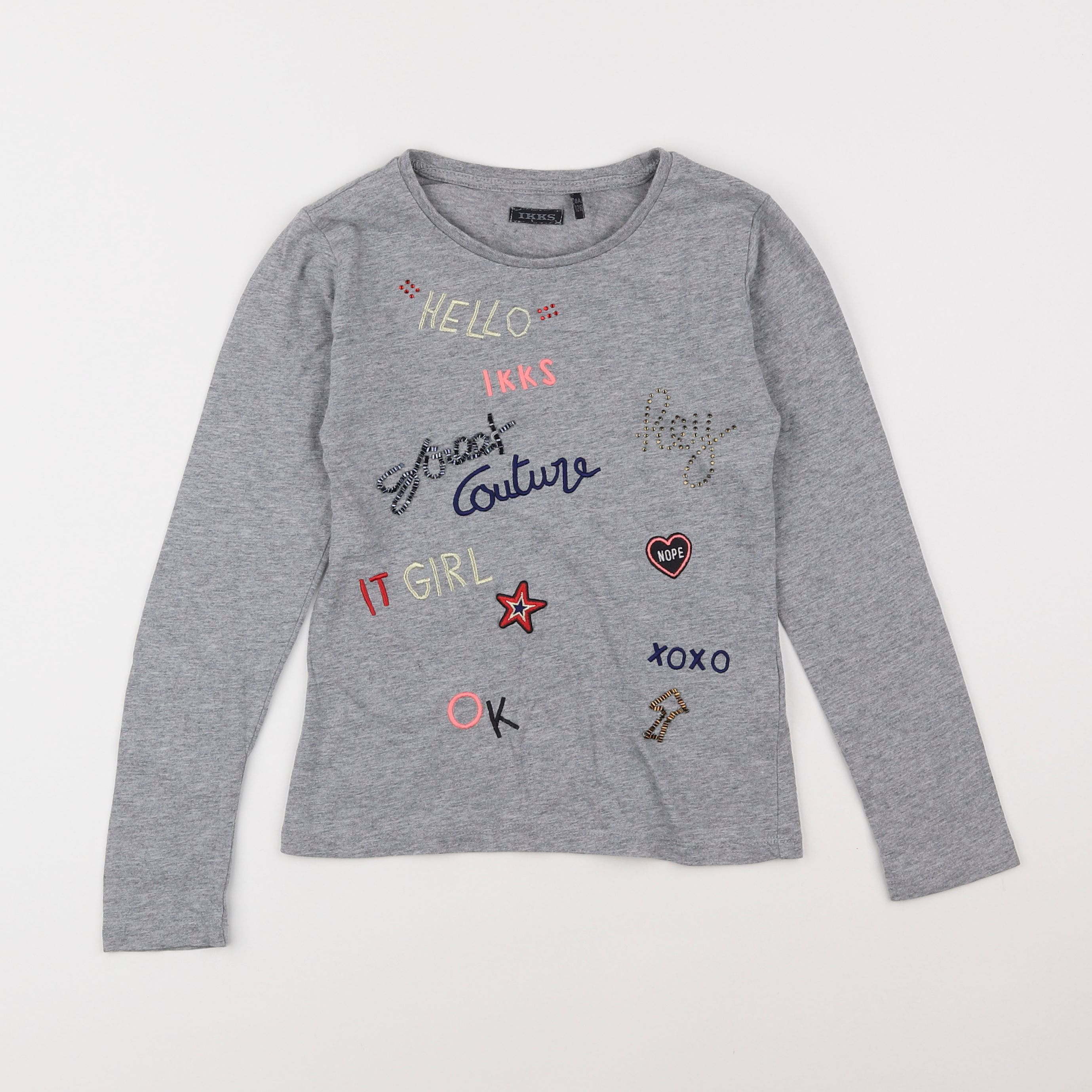 IKKS - tee-shirt gris - 8 ans