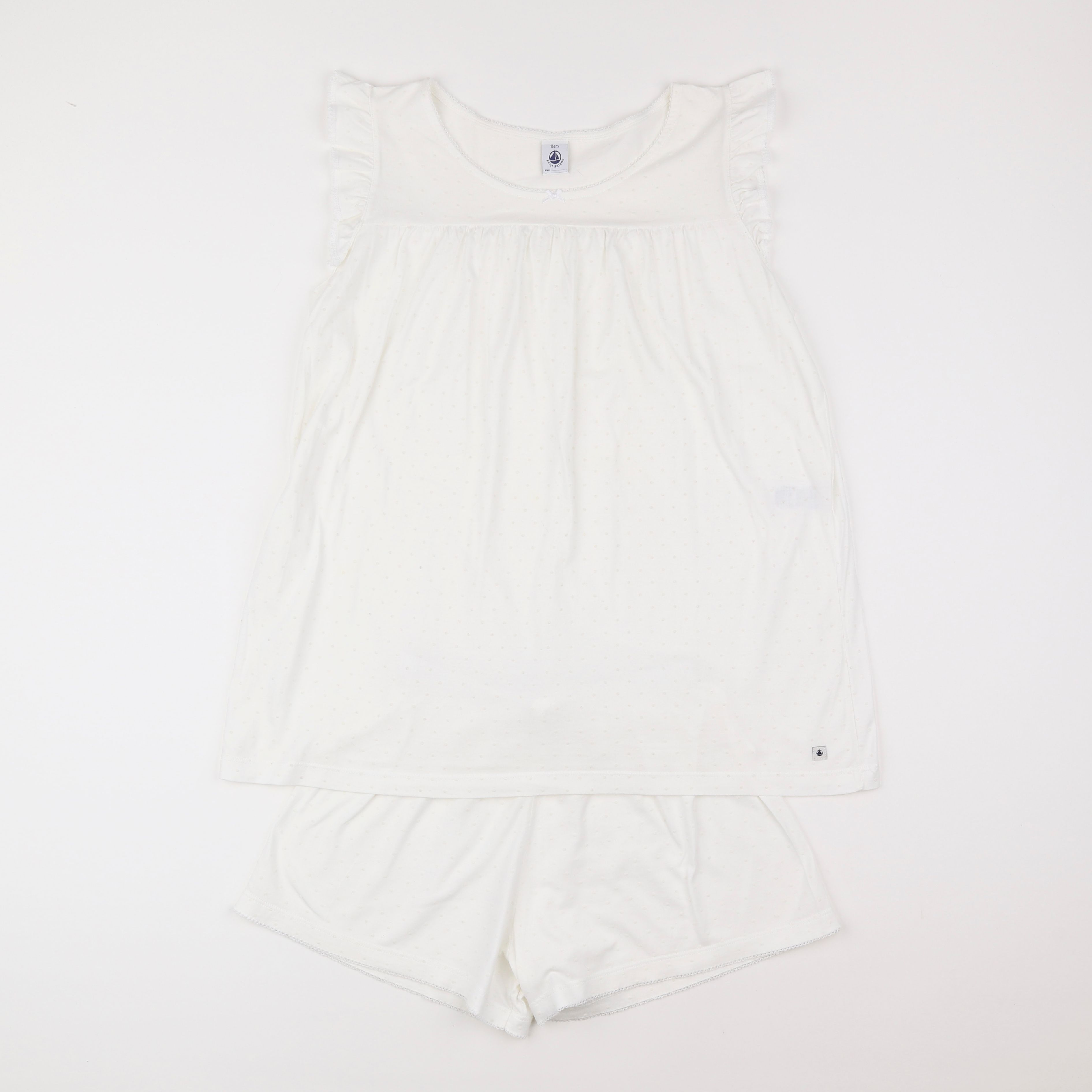 Petit Bateau - pyjama coton blanc - 16 ans