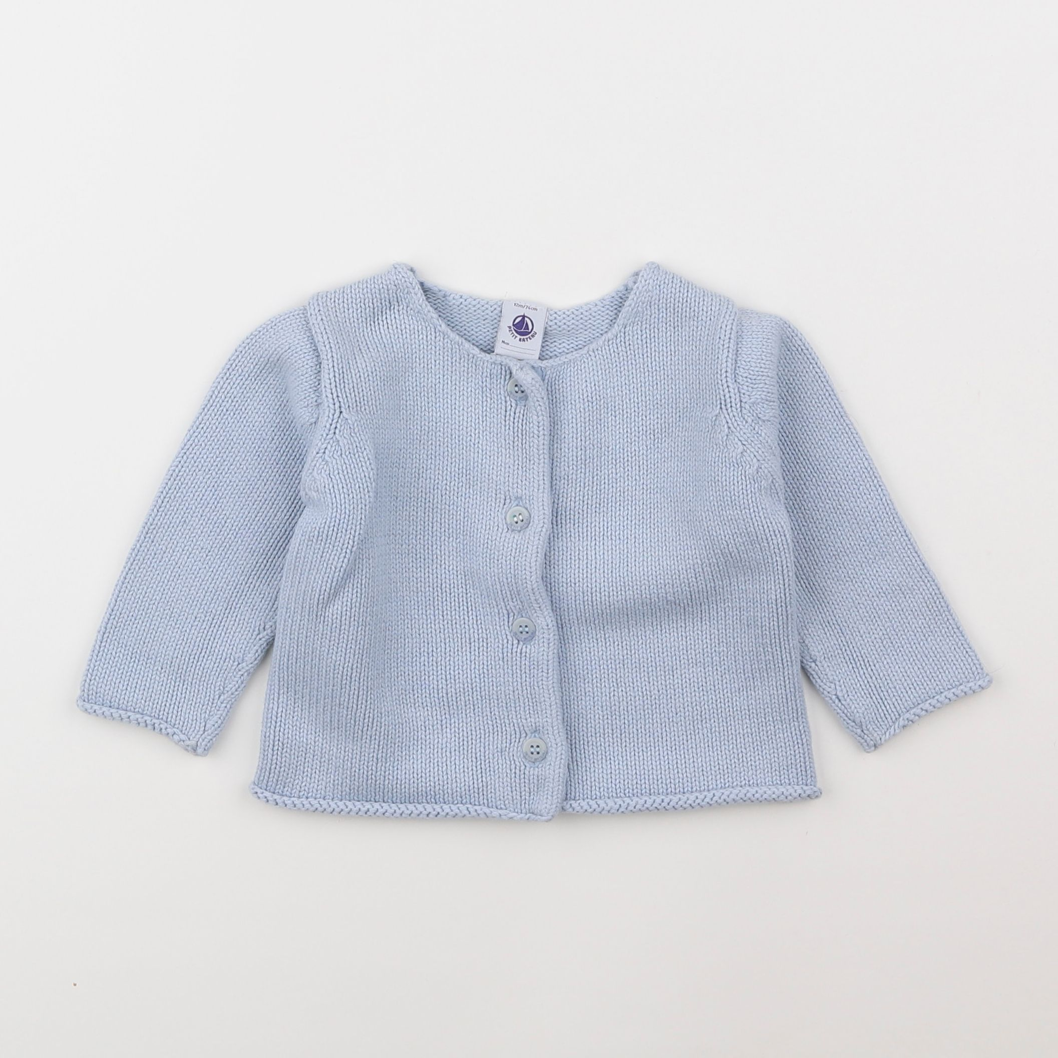 Petit Bateau - gilet bleu - 12 mois