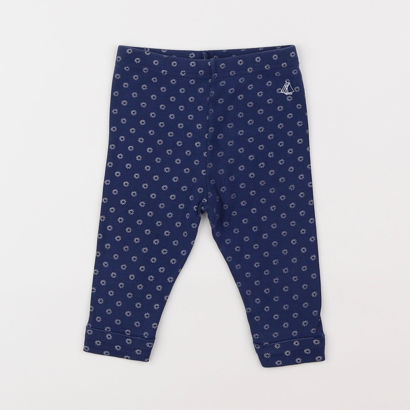 Petit Bateau - legging bleu, blanc - 6 mois