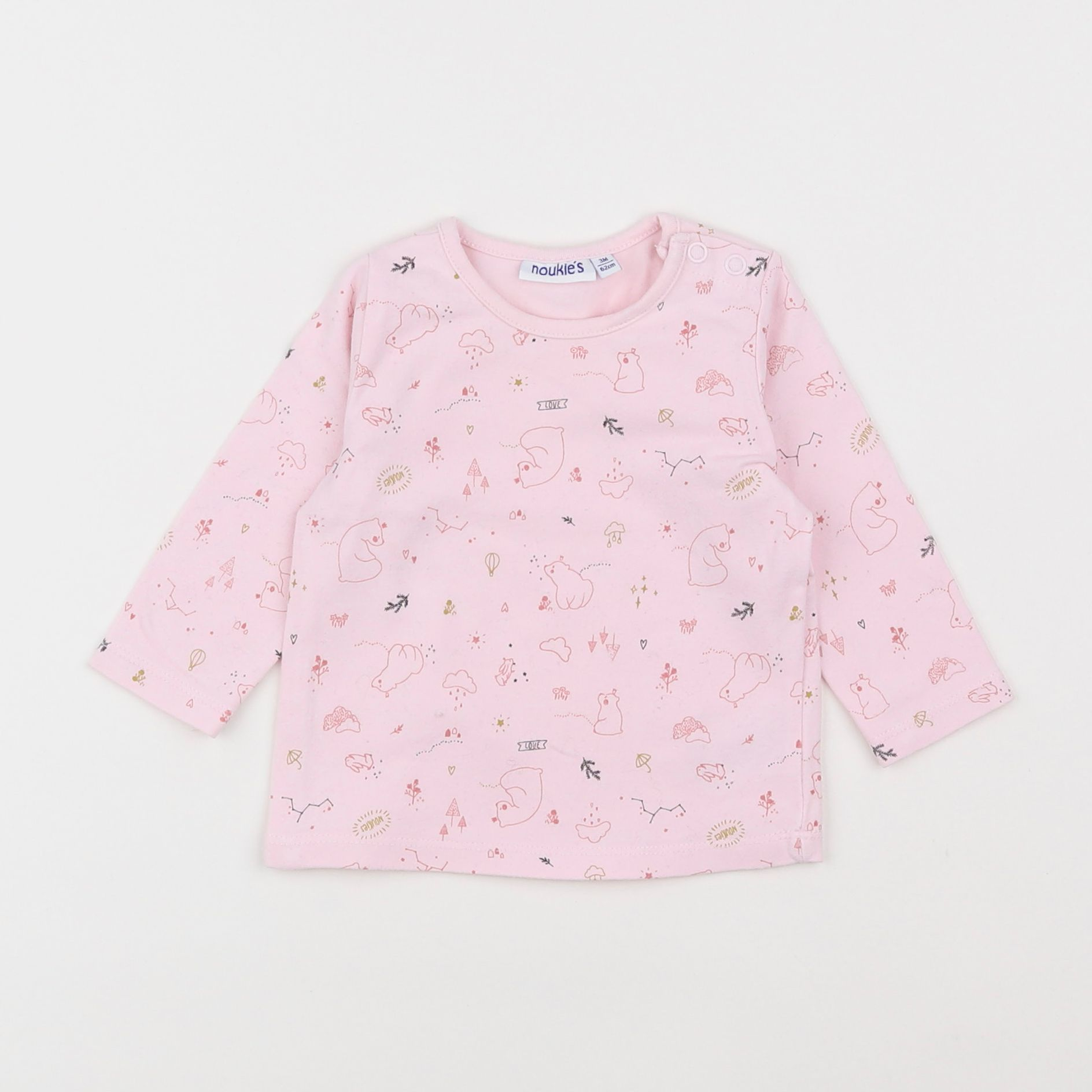 Noukie's - tee-shirt rose - 3 mois