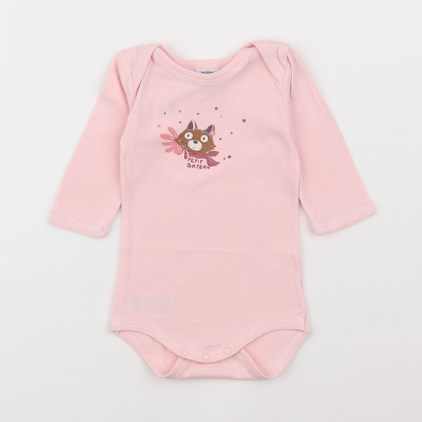 Petit Bateau - body rose - 3 mois