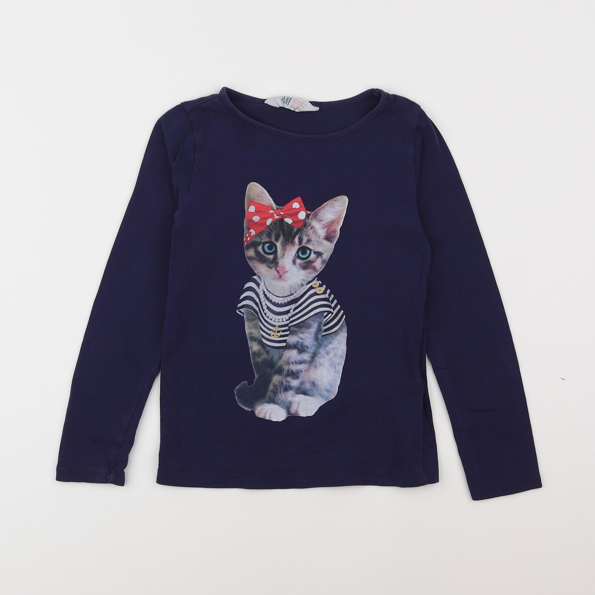 H&M - tee-shirt bleu - 4/6 ans