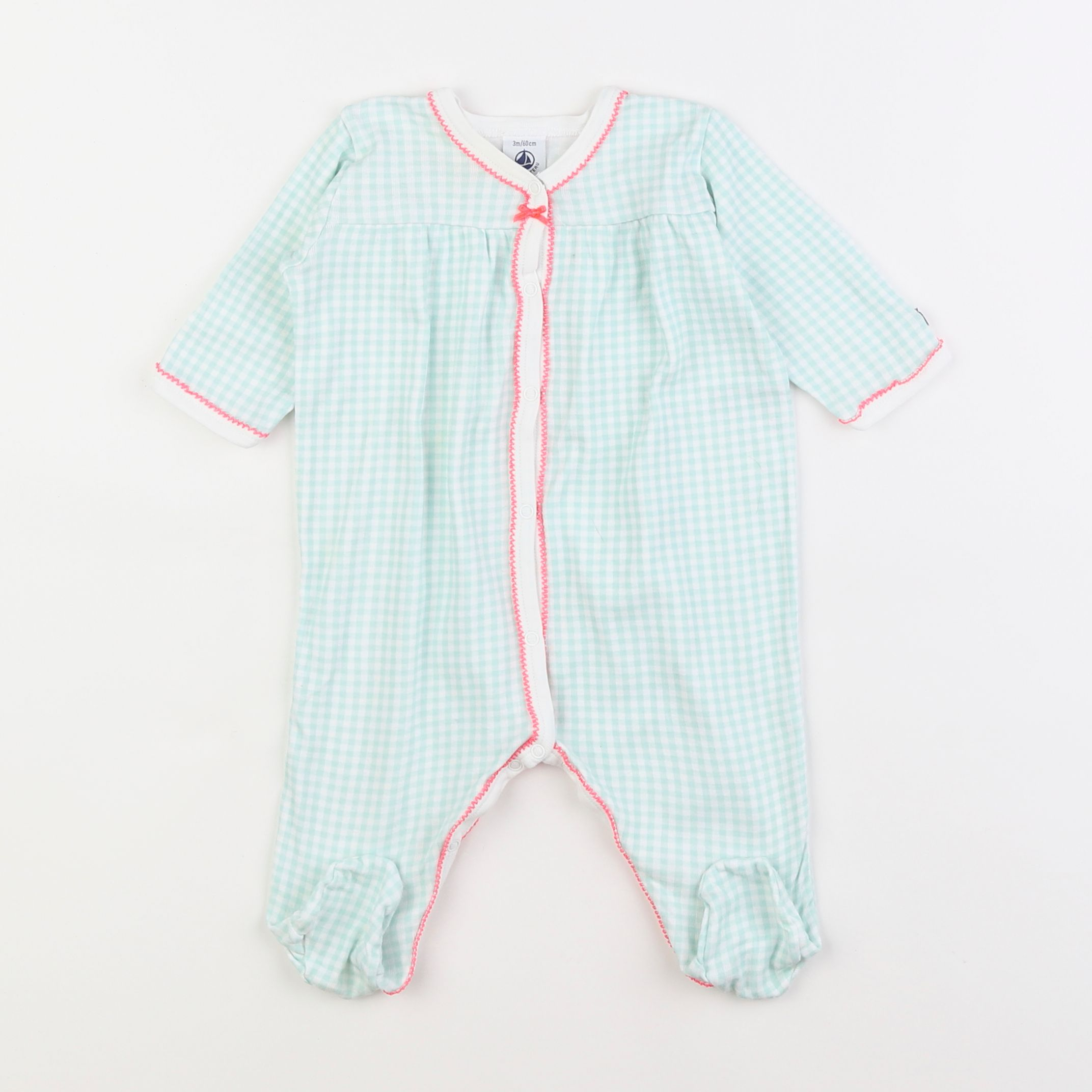 Petit Bateau - pyjama coton vert - 3 mois