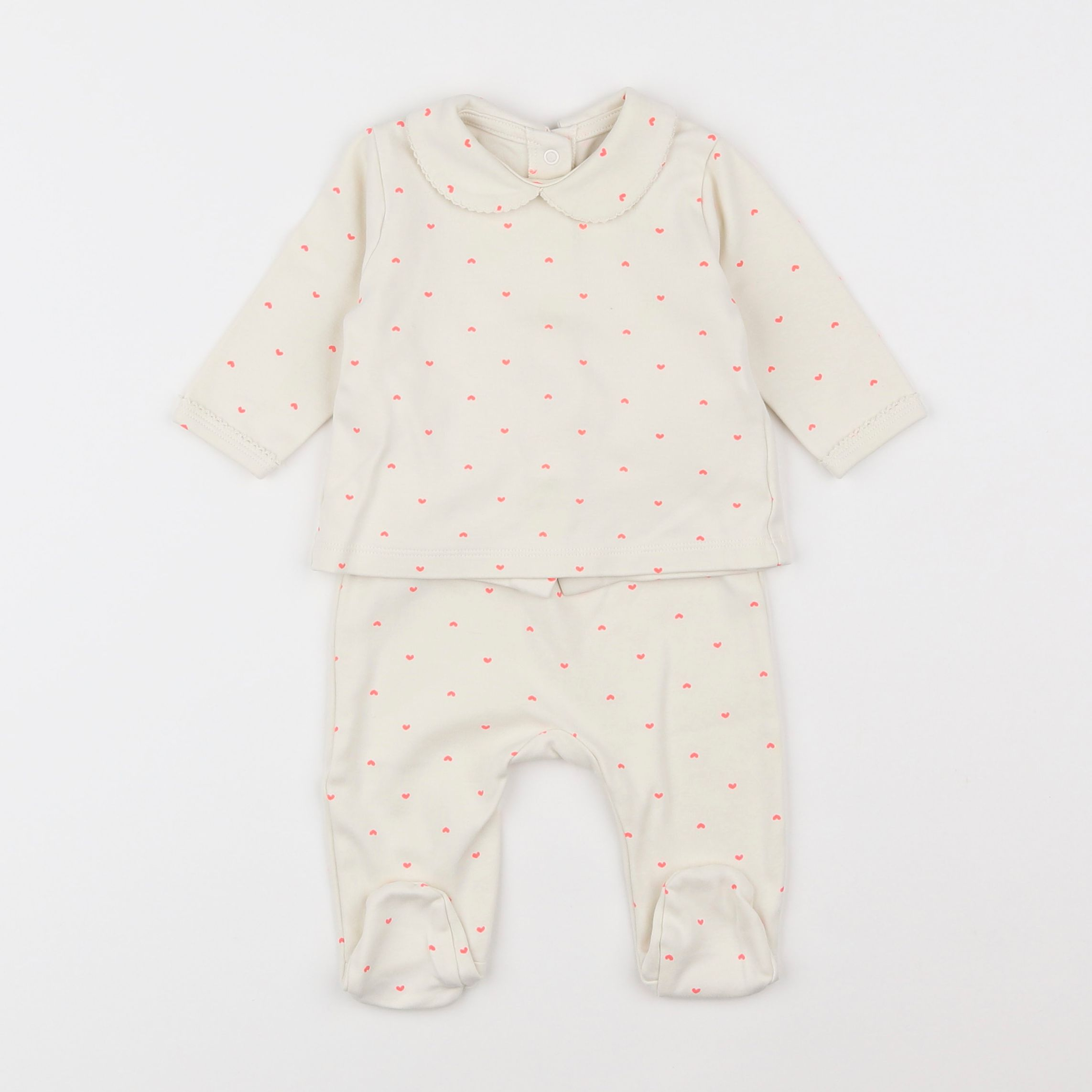 Vertbaudet - pyjama coton beige - 3 mois