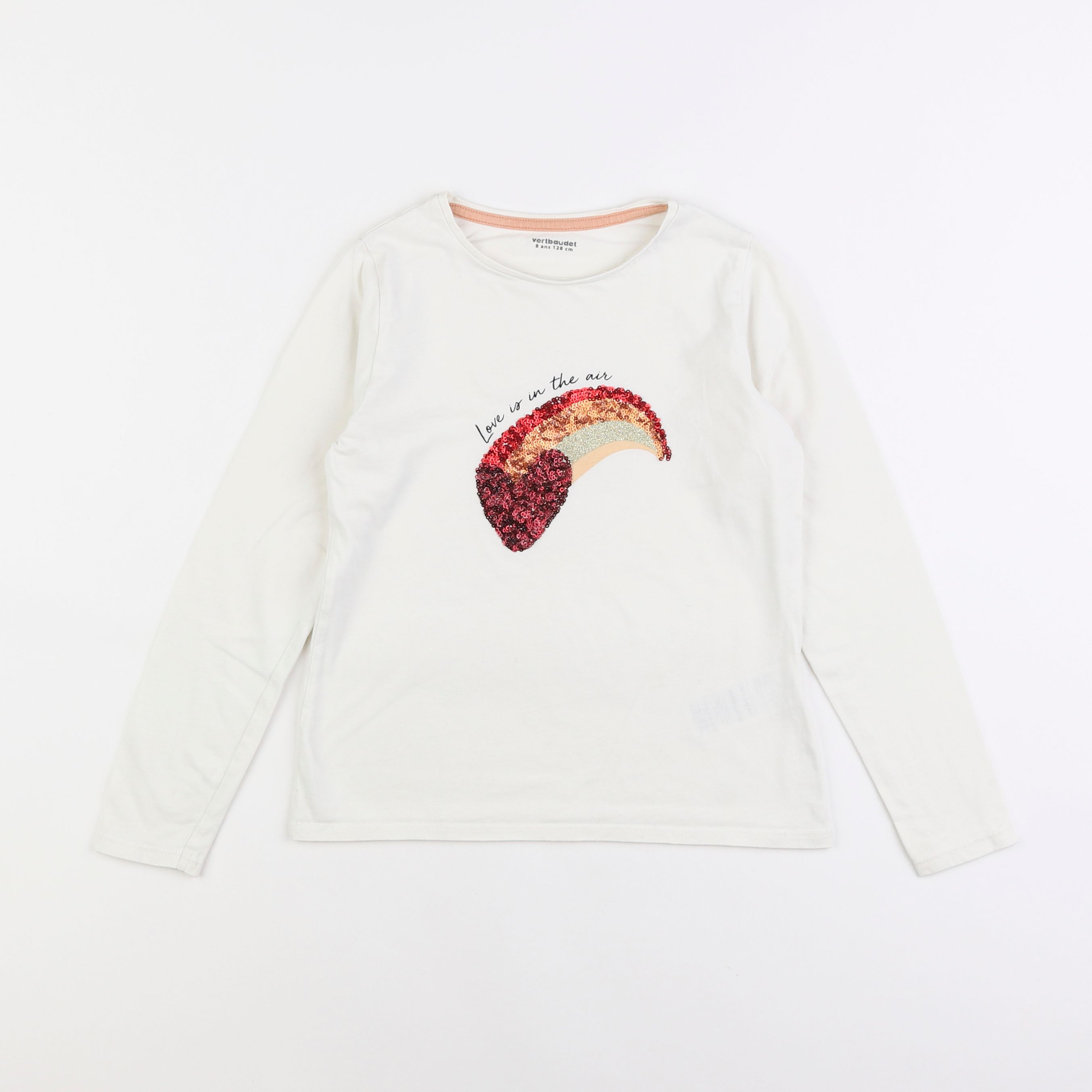 Vertbaudet - tee-shirt blanc - 8 ans