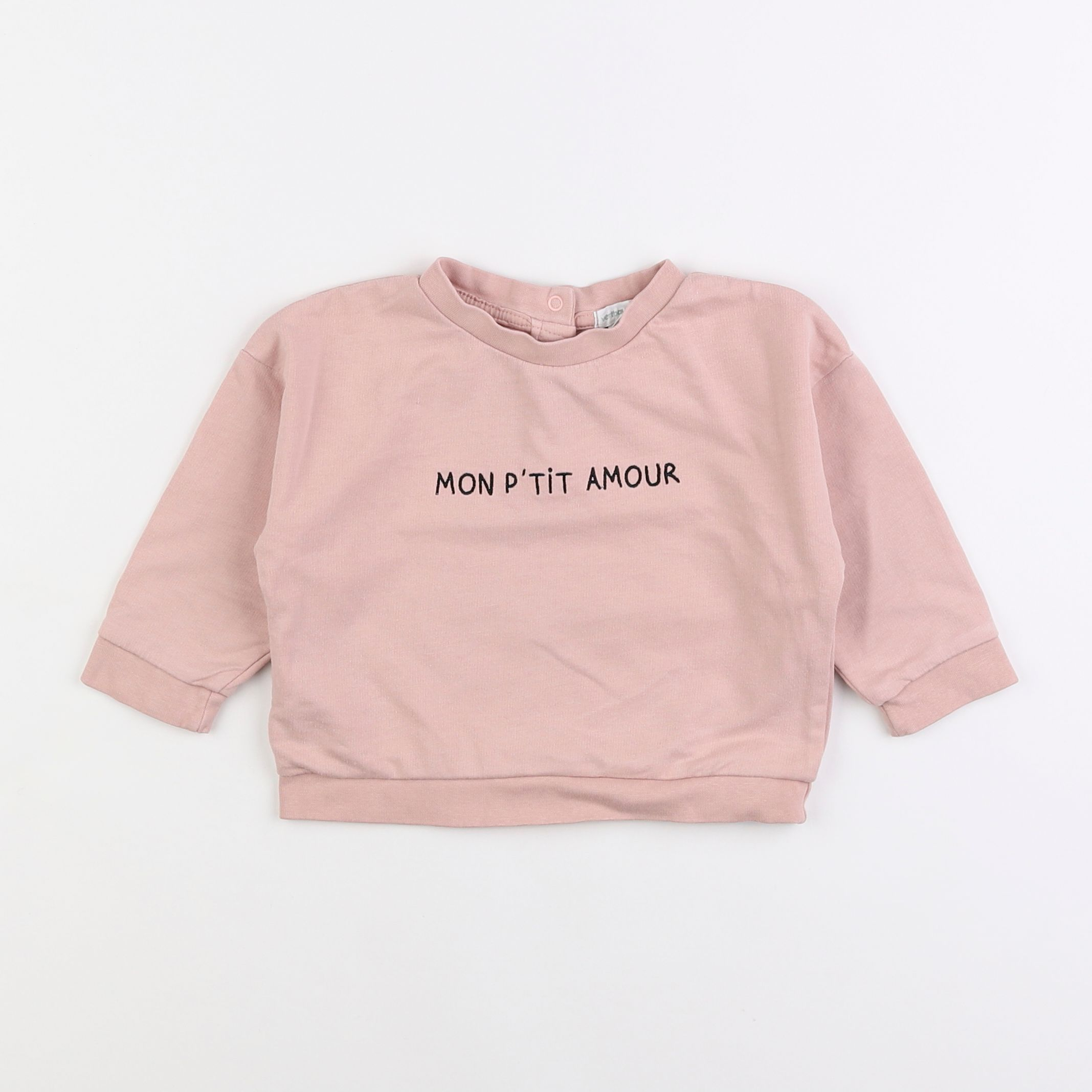 Vertbaudet - sweat rose - 18 mois