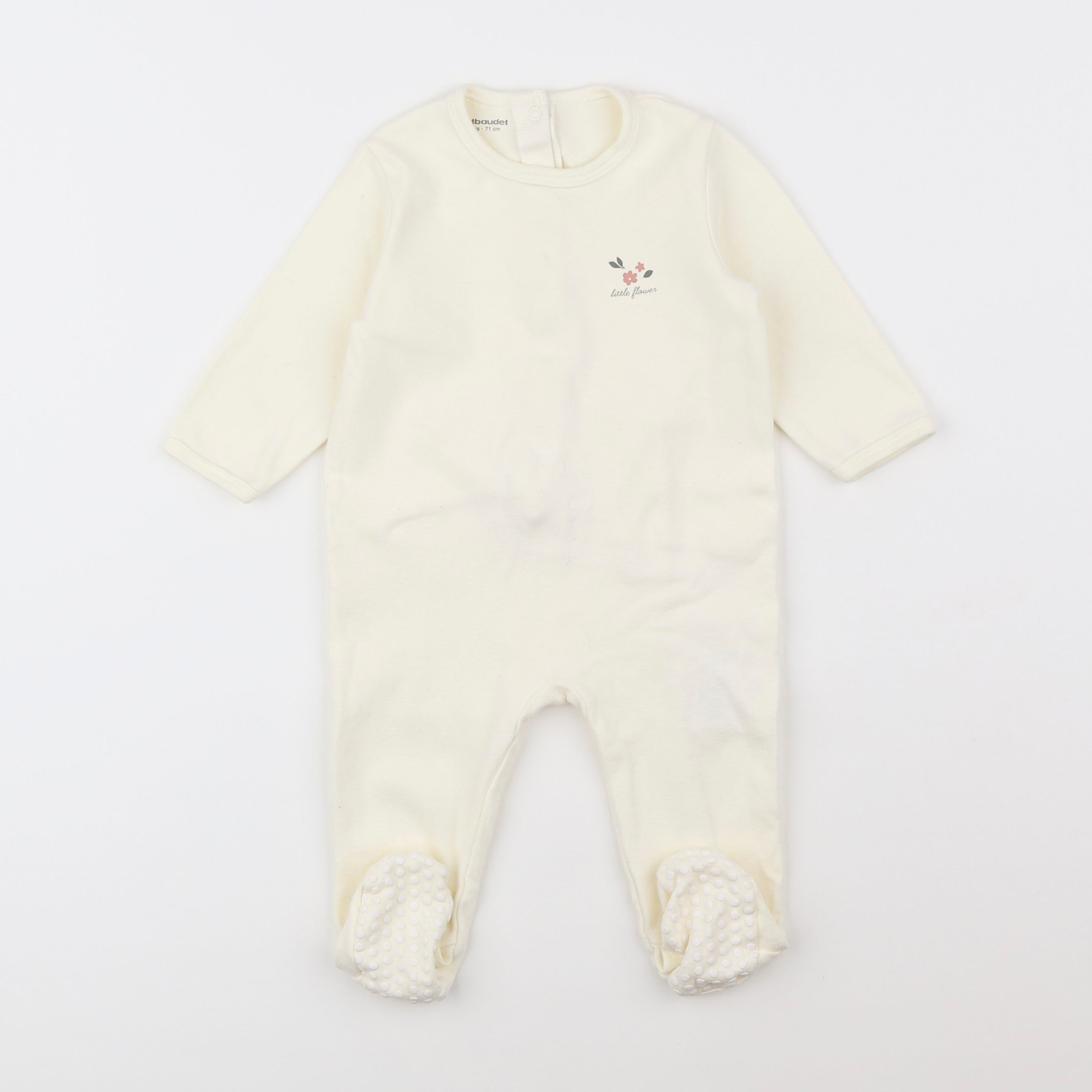 Vertbaudet - pyjama coton beige - 9 mois