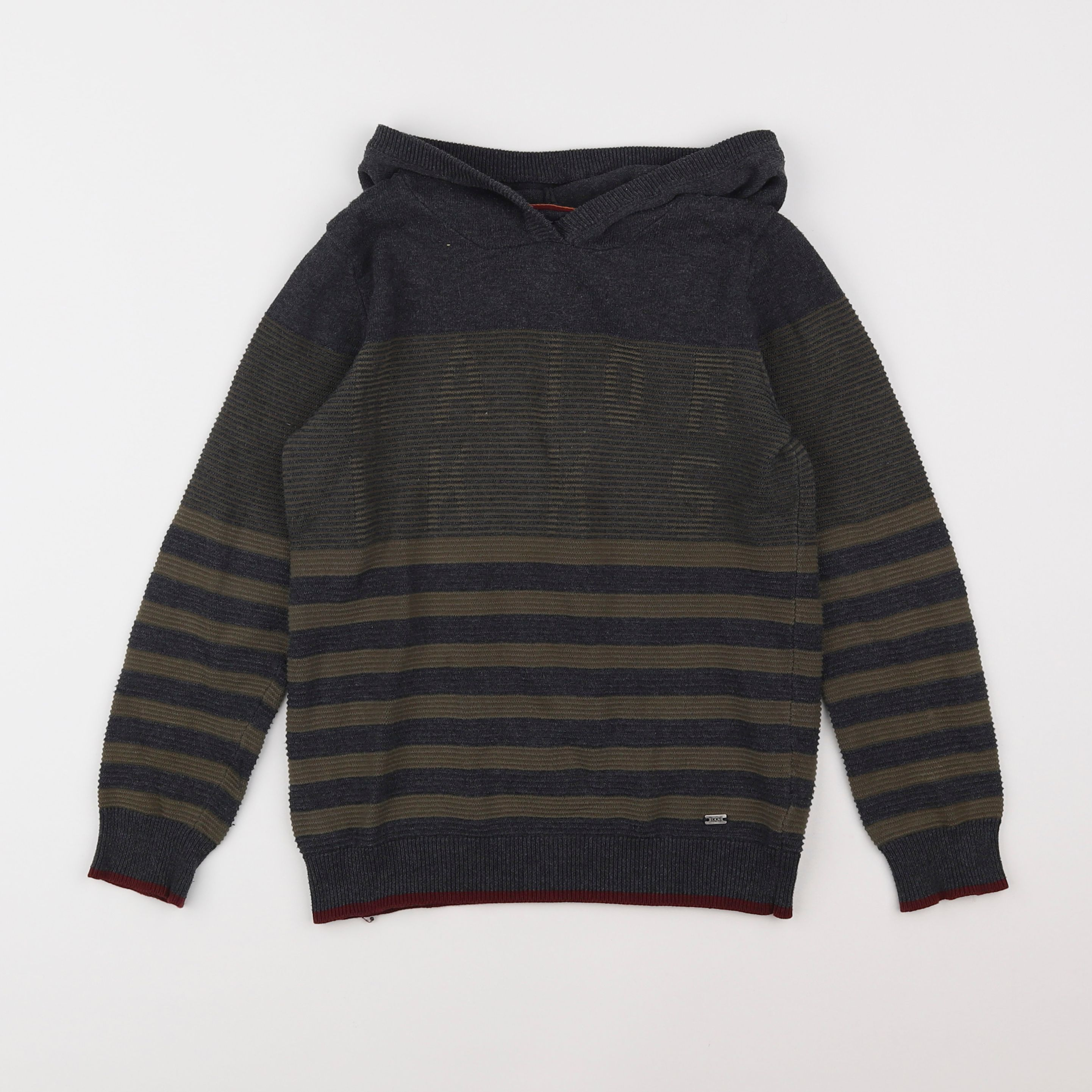 IKKS - pull gris, vert - 8 ans