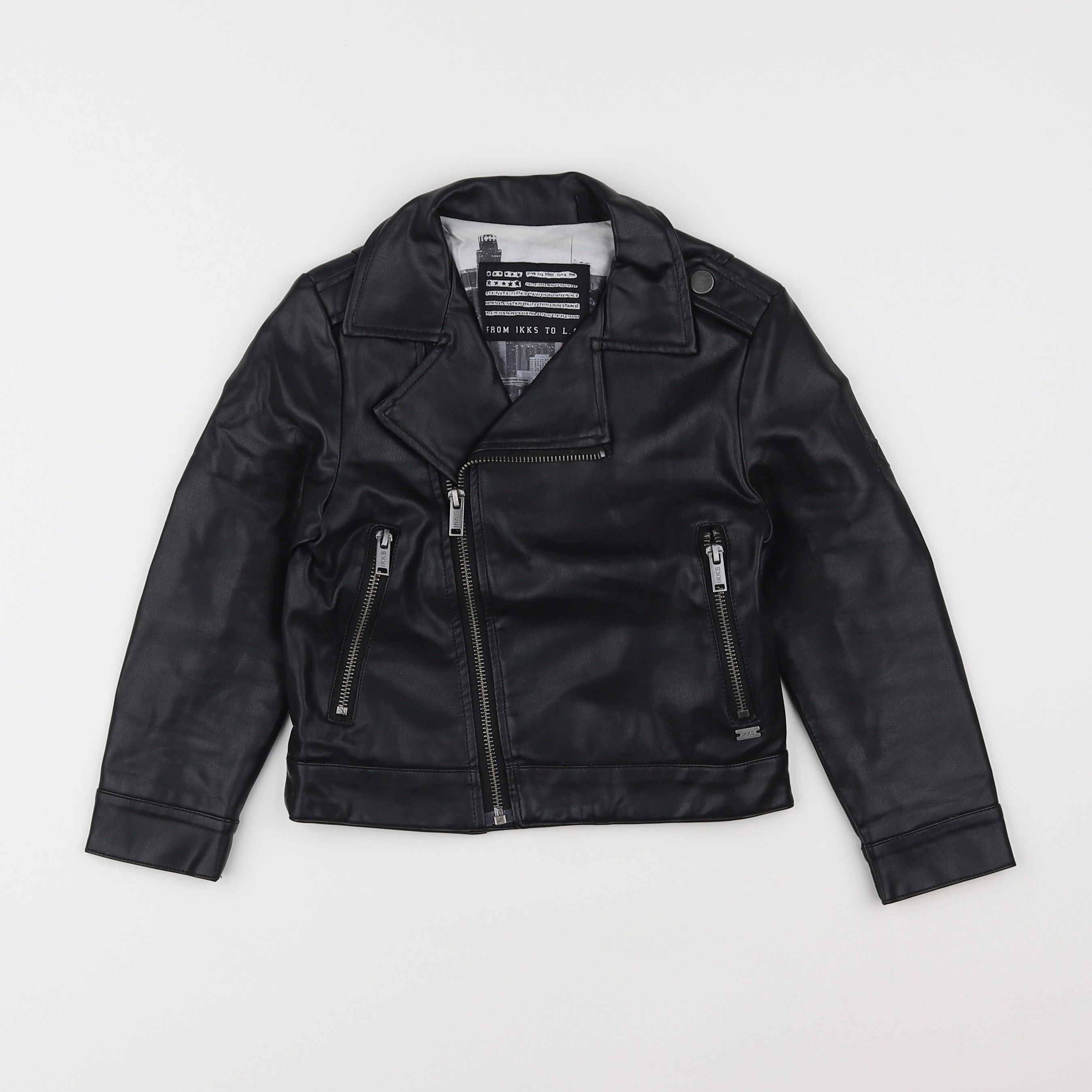 IKKS - veste simili cuir noir - 4 ans