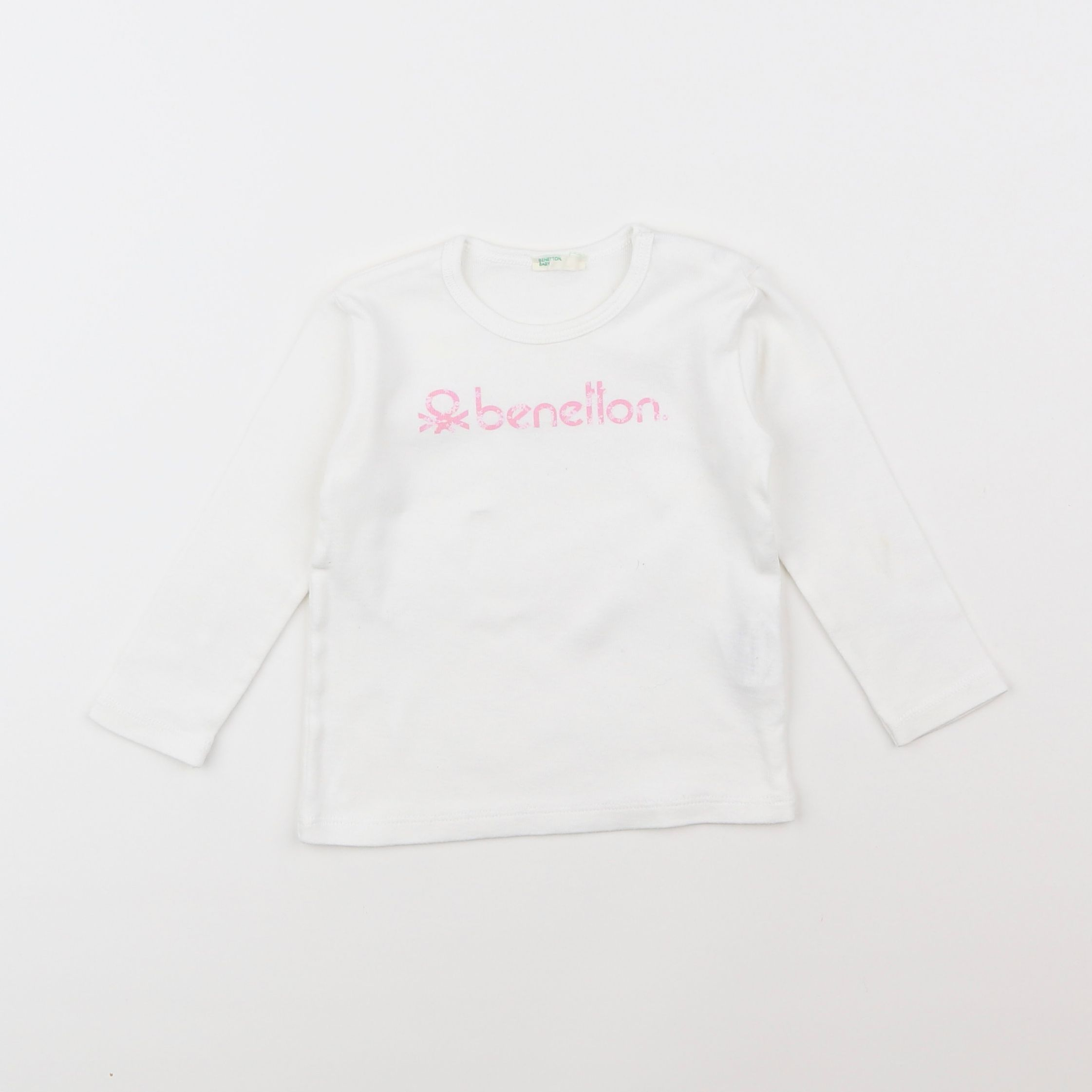 Benetton - tee-shirt blanc - 6/9 mois