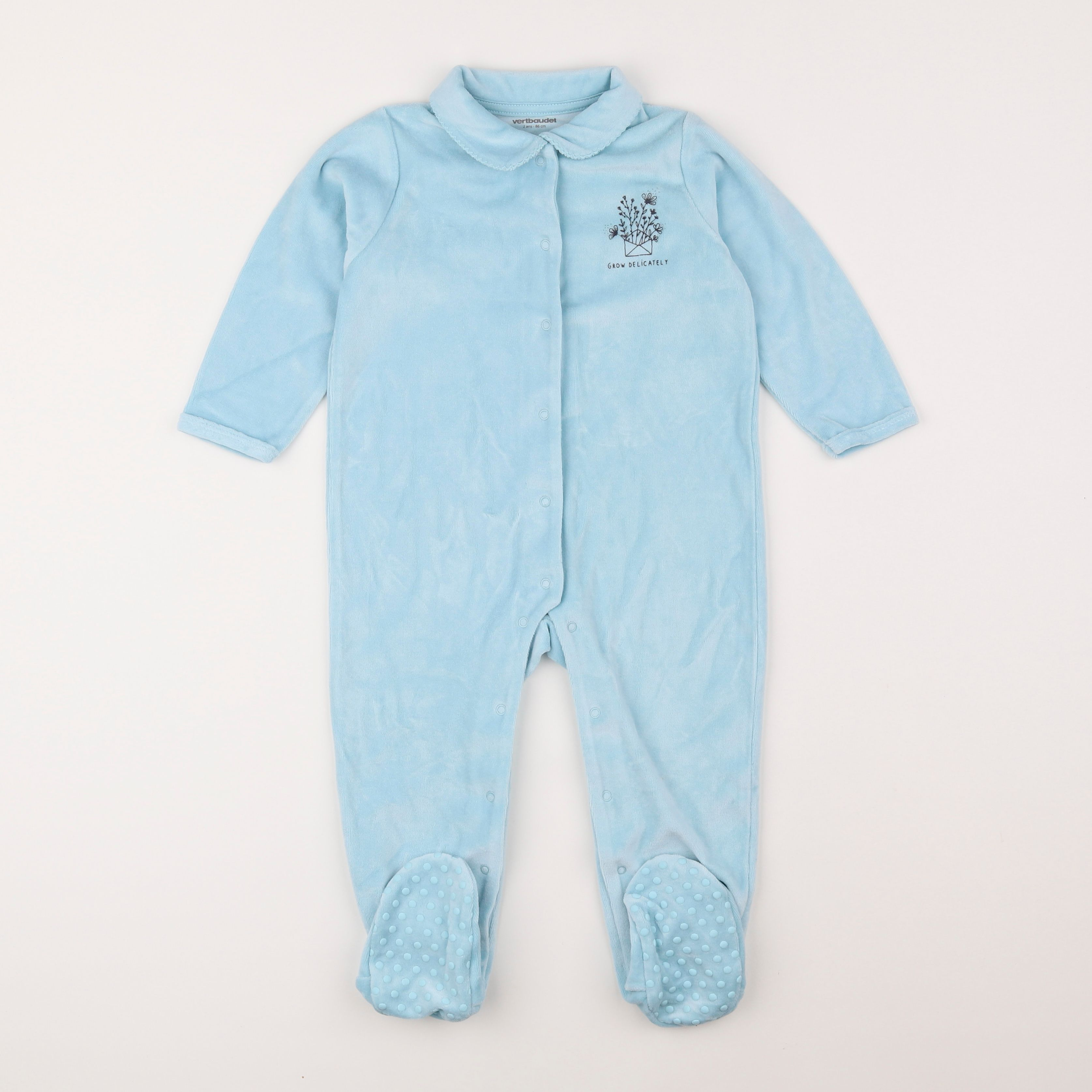 Vertbaudet - pyjama velours bleu - 2 ans