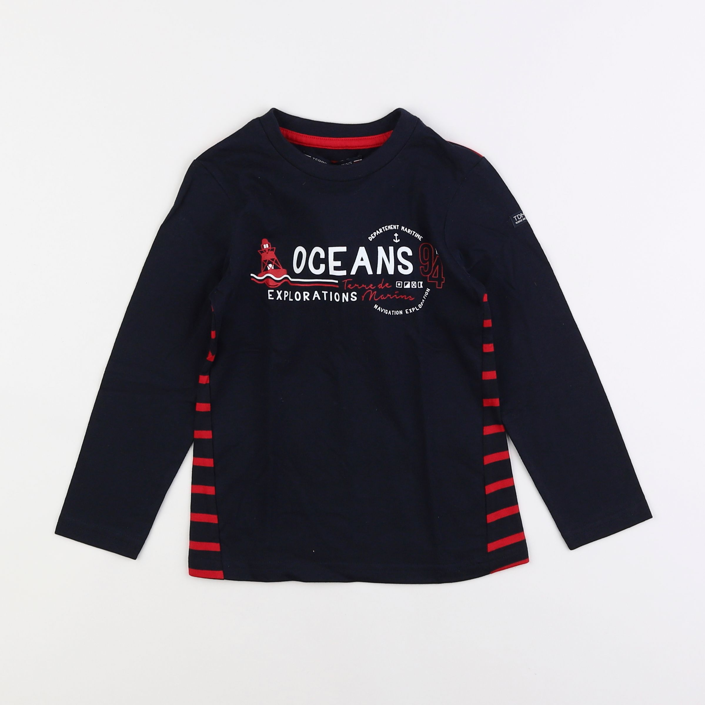 Terre de marins - tee-shirt imprimé au dos bleu - 4 ans