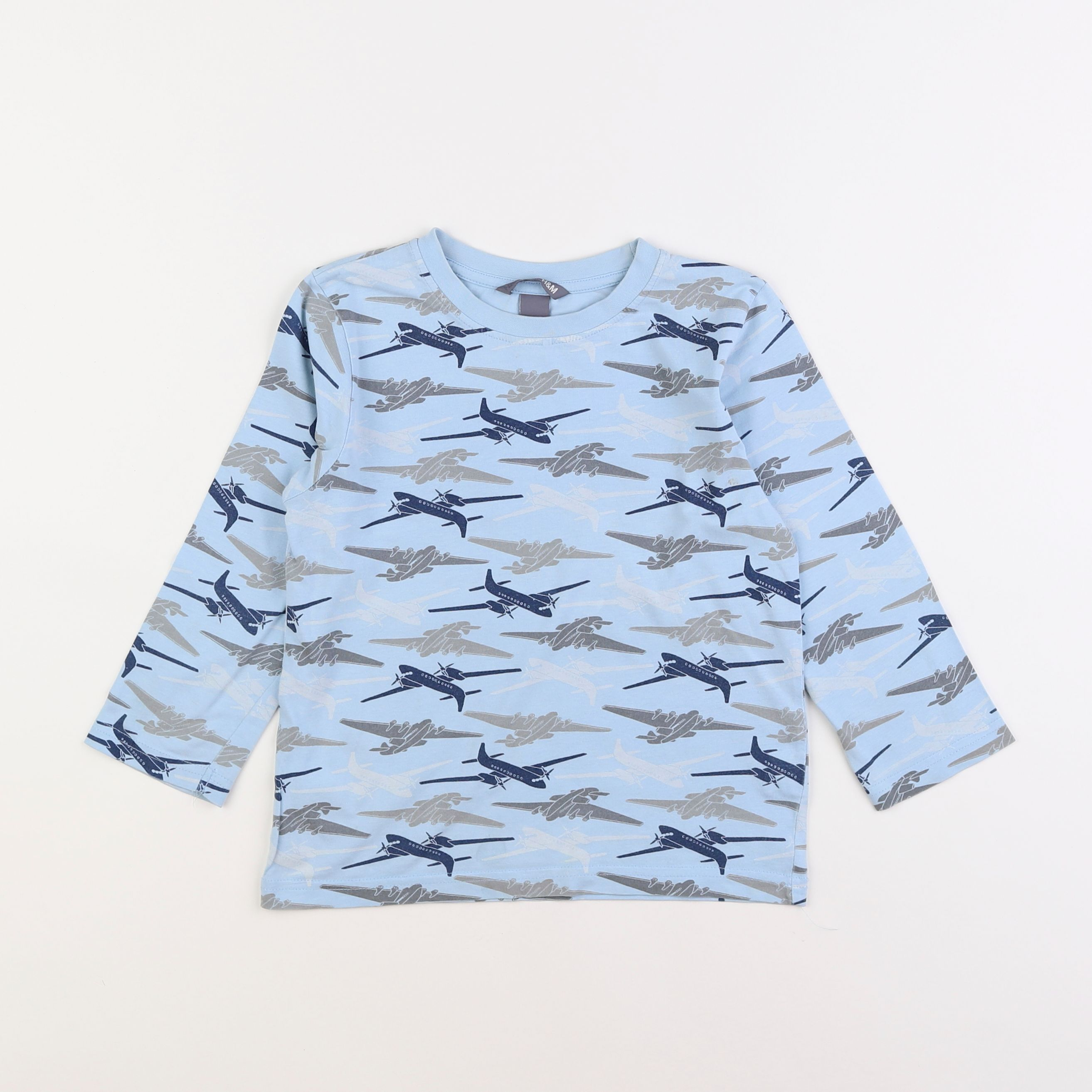 H&M - tee-shirt bleu - 3/4 ans