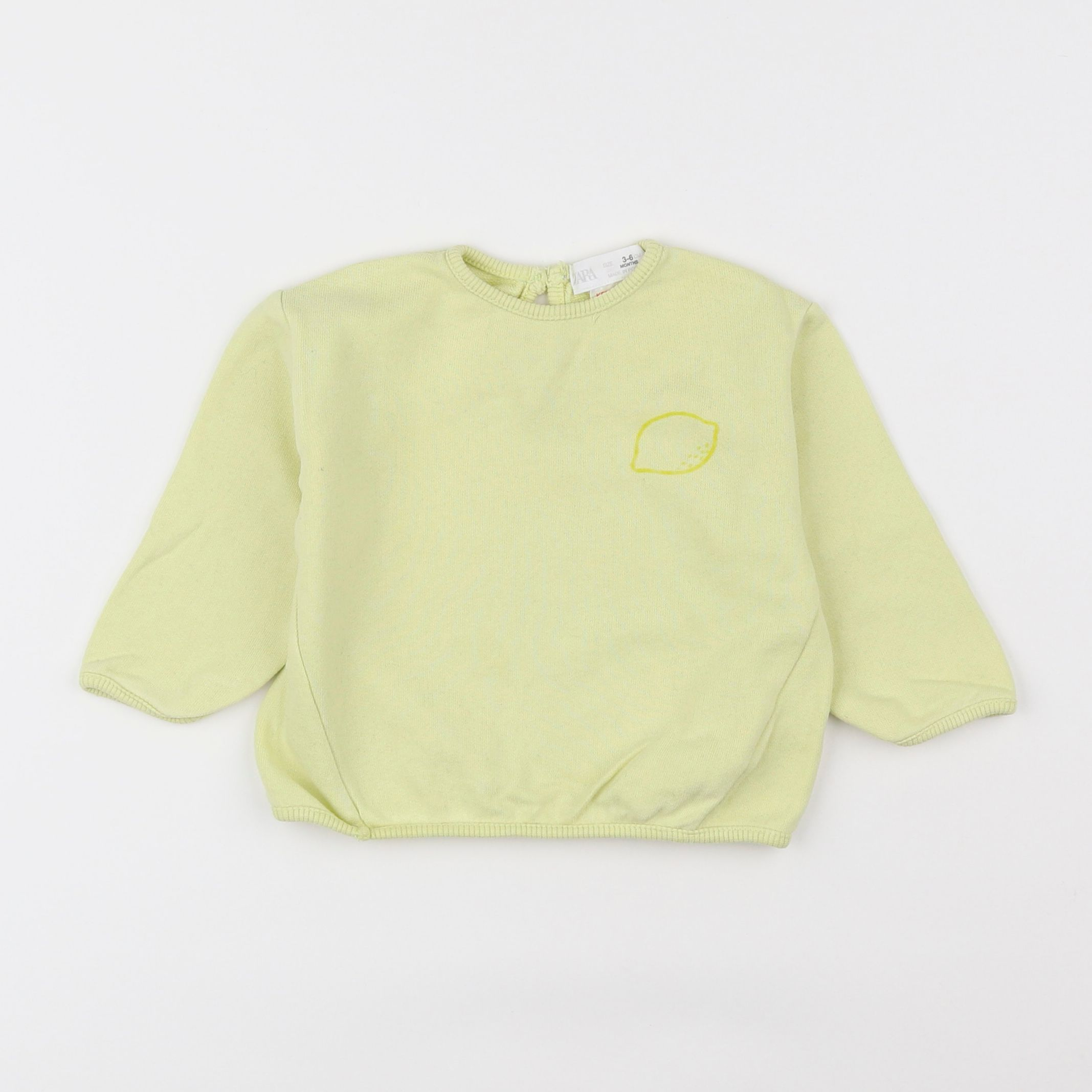 Zara - sweat jaune - 6 mois