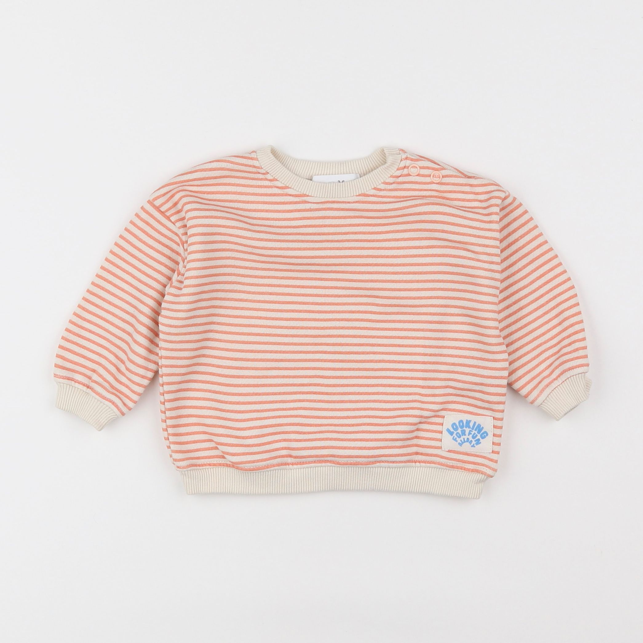 Zara - sweat beige, orange - 3/6 mois