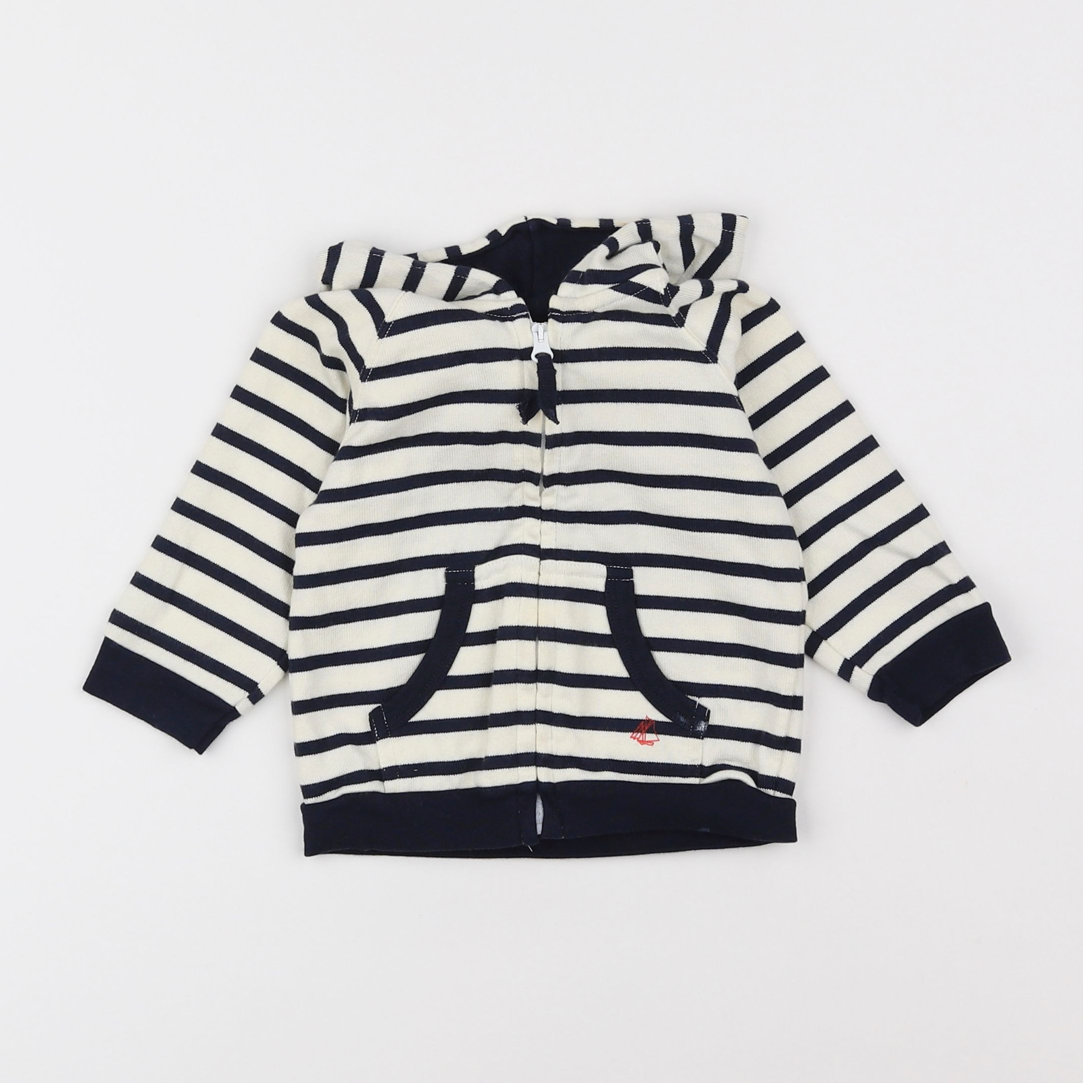 Petit Bateau - sweat bleu - 12 mois