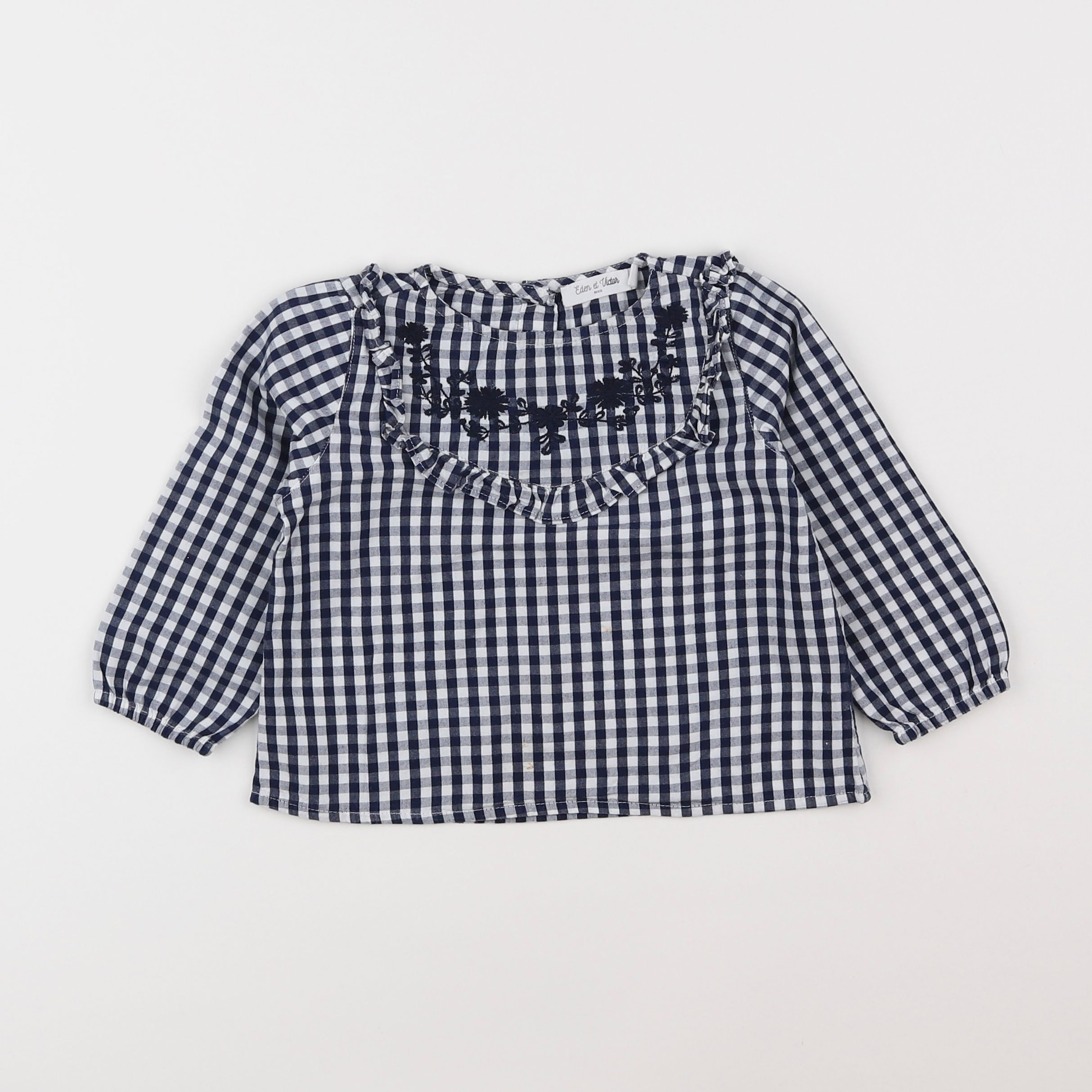 Eden & Victor - blouse blanc, bleu - 2 ans