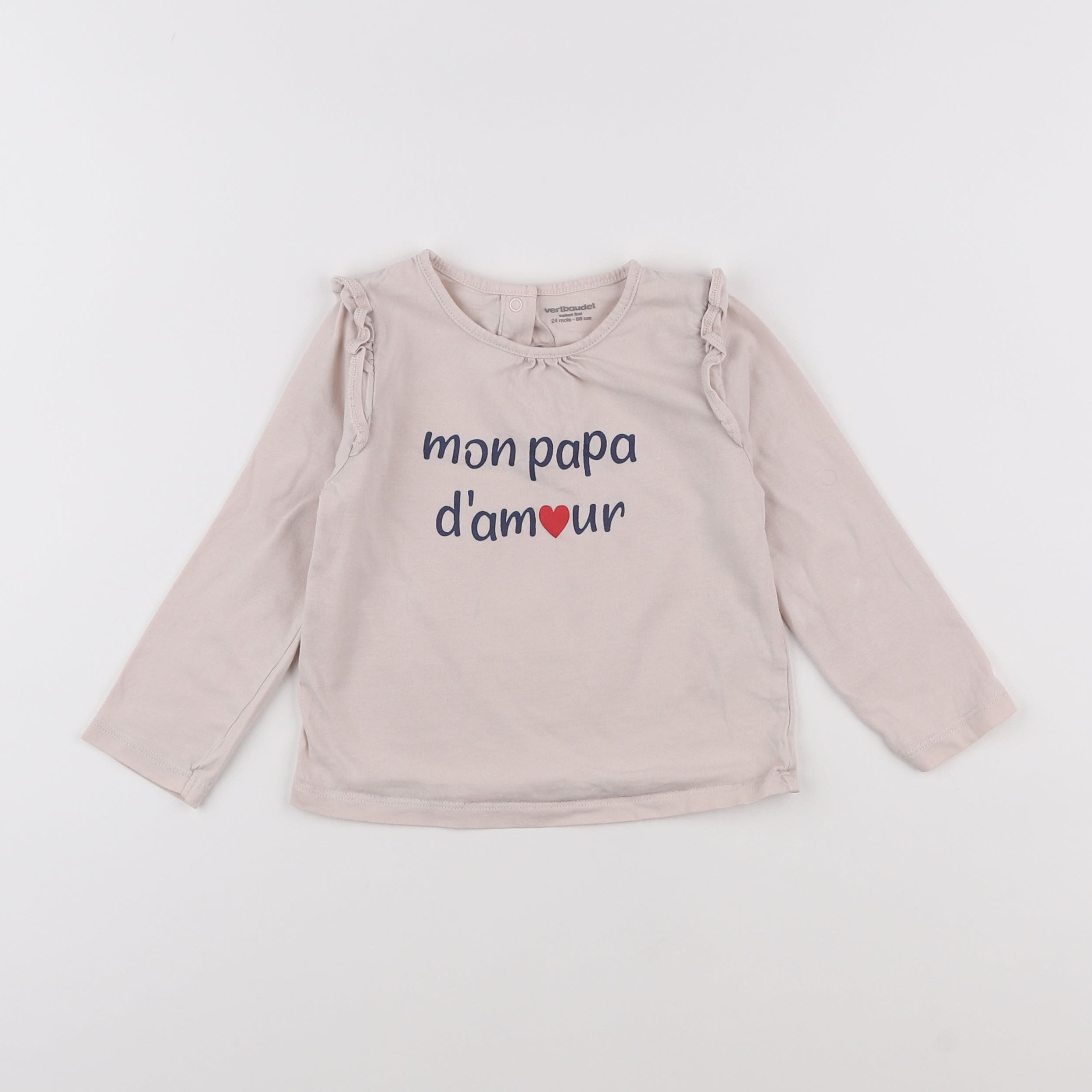 Vertbaudet - tee-shirt rose - 2 ans