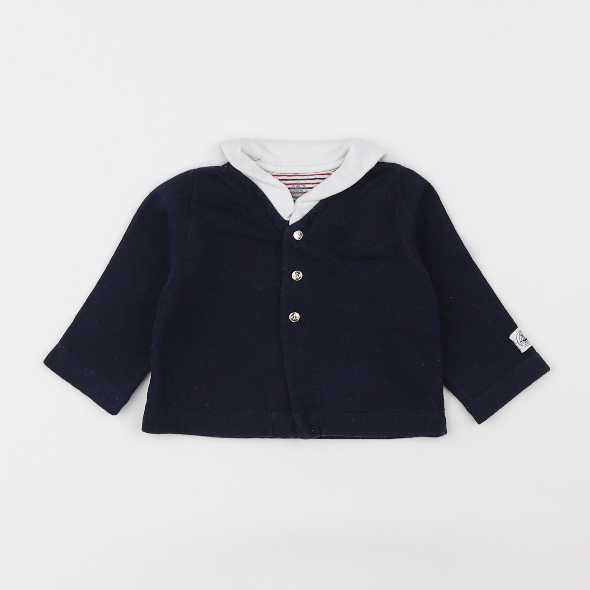 Petit Bateau - tee-shirt bleu - 6 mois