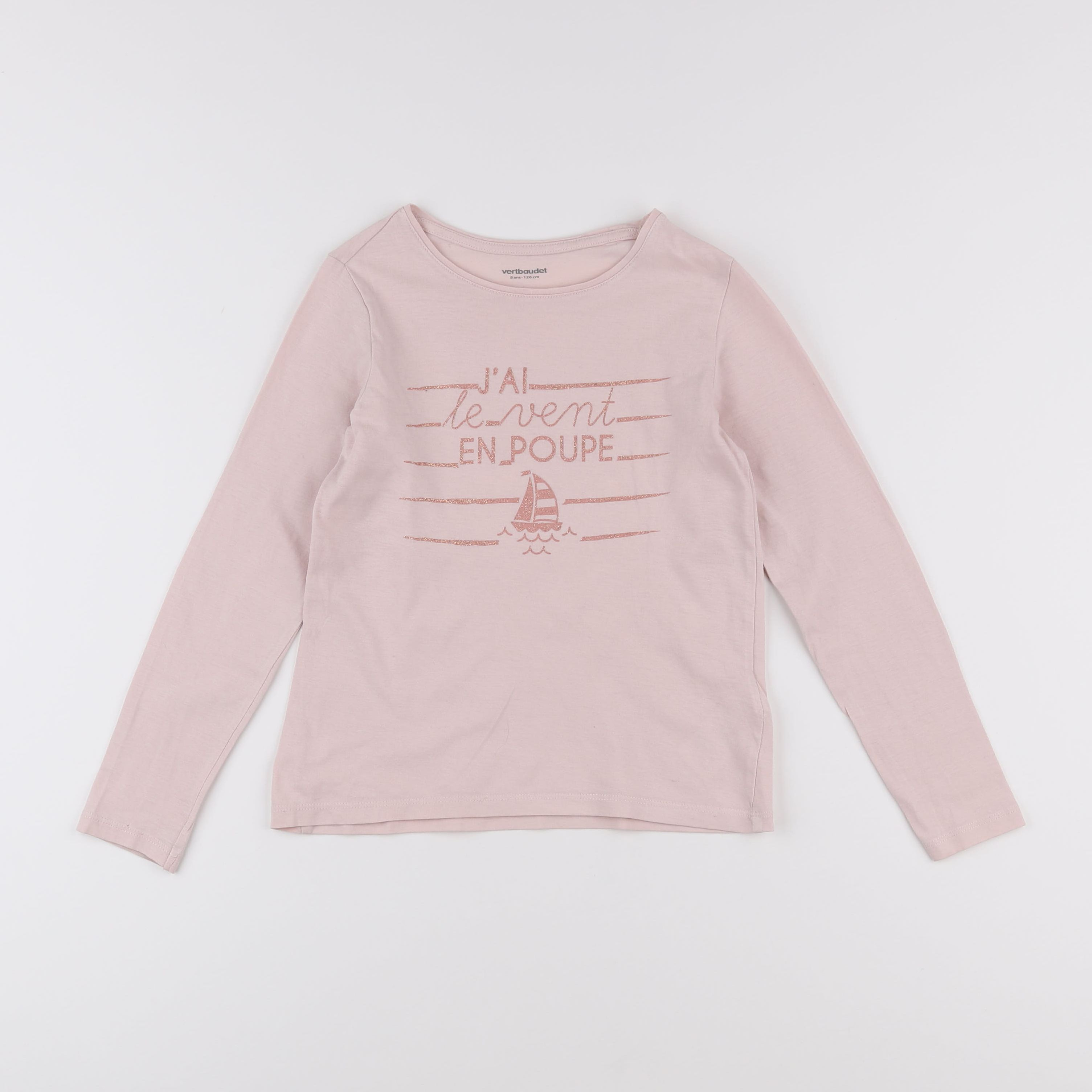 Vertbaudet - tee-shirt rose - 8 ans