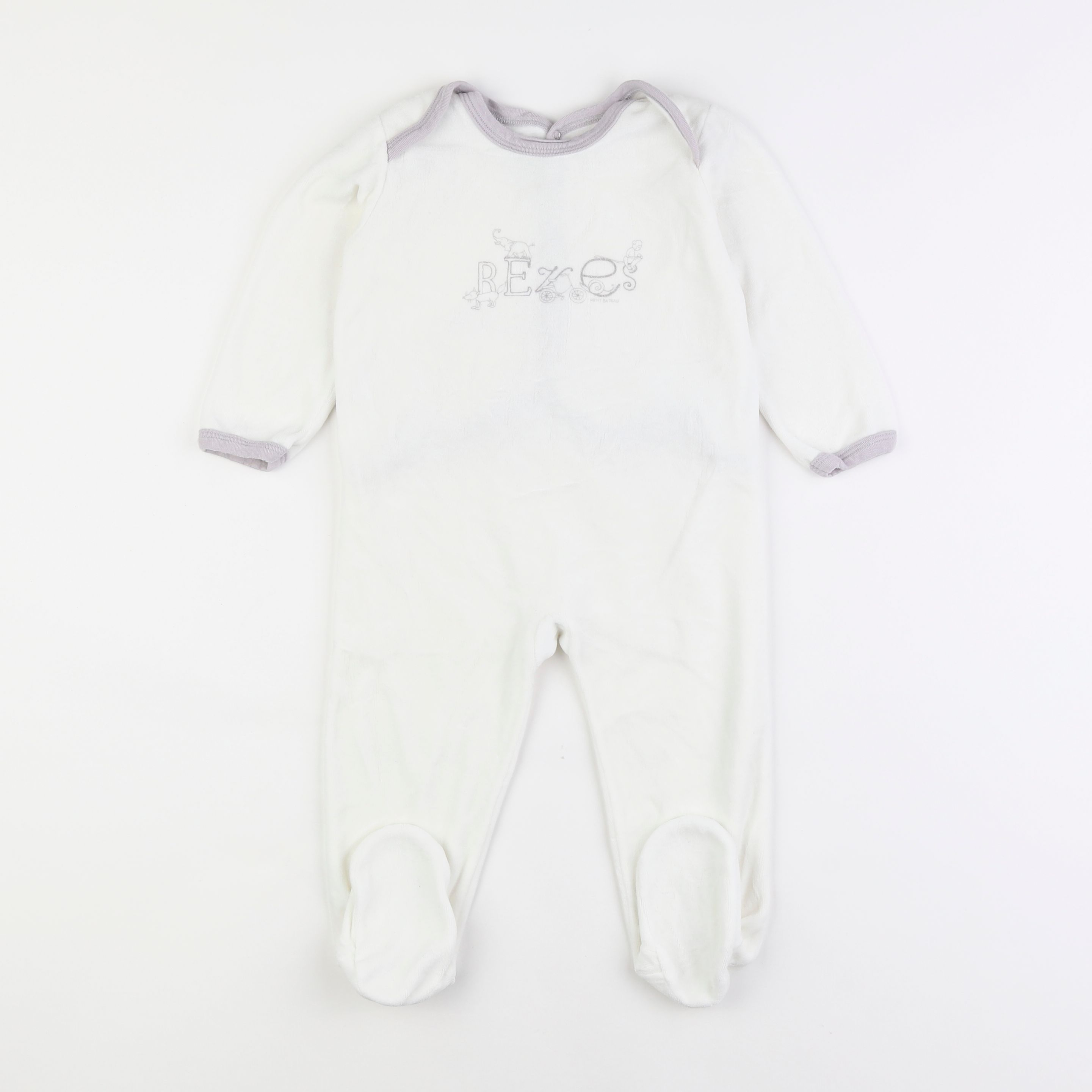 Petit Bateau - pyjama velours blanc - 2 ans