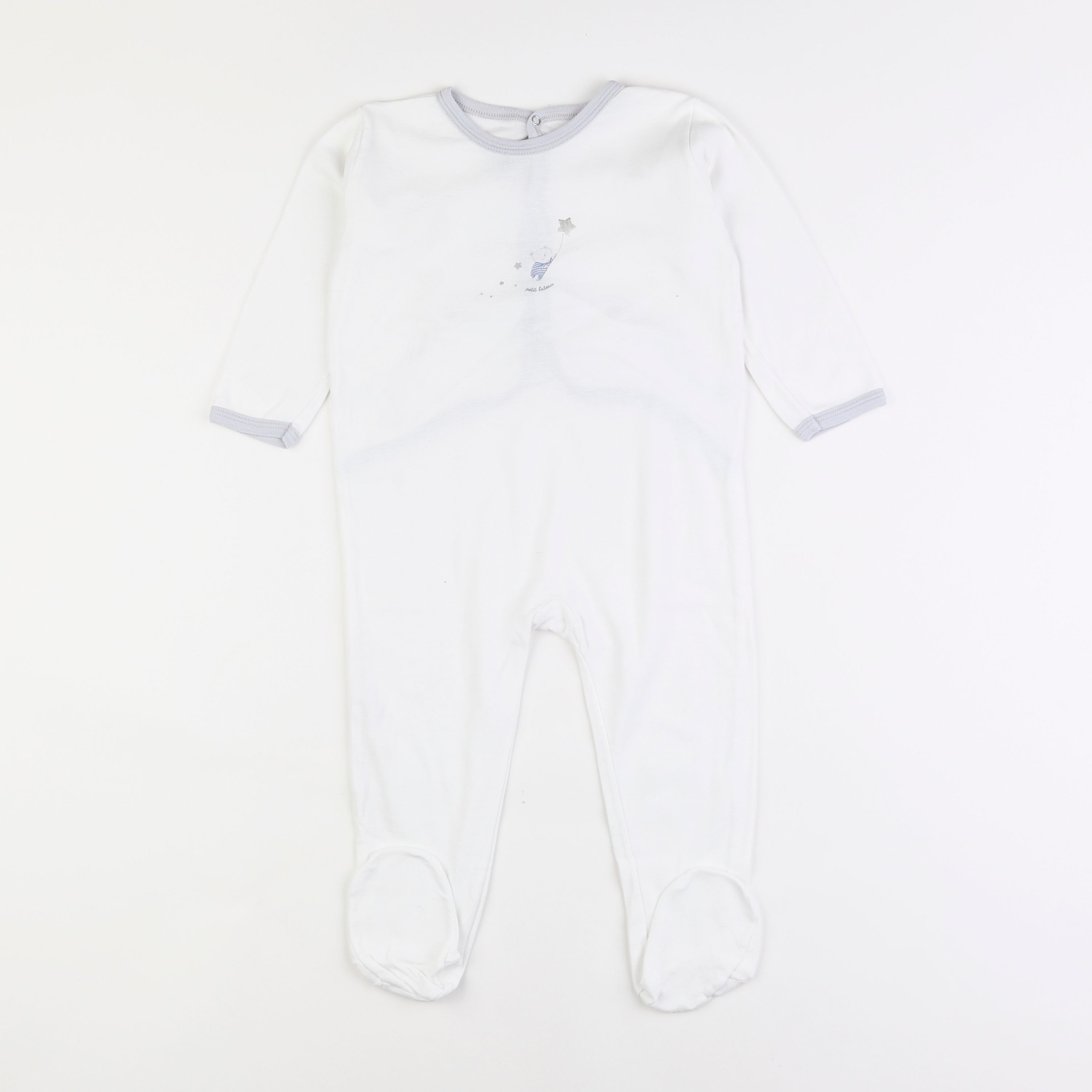 Petit Bateau - pyjama coton blanc - 2 ans