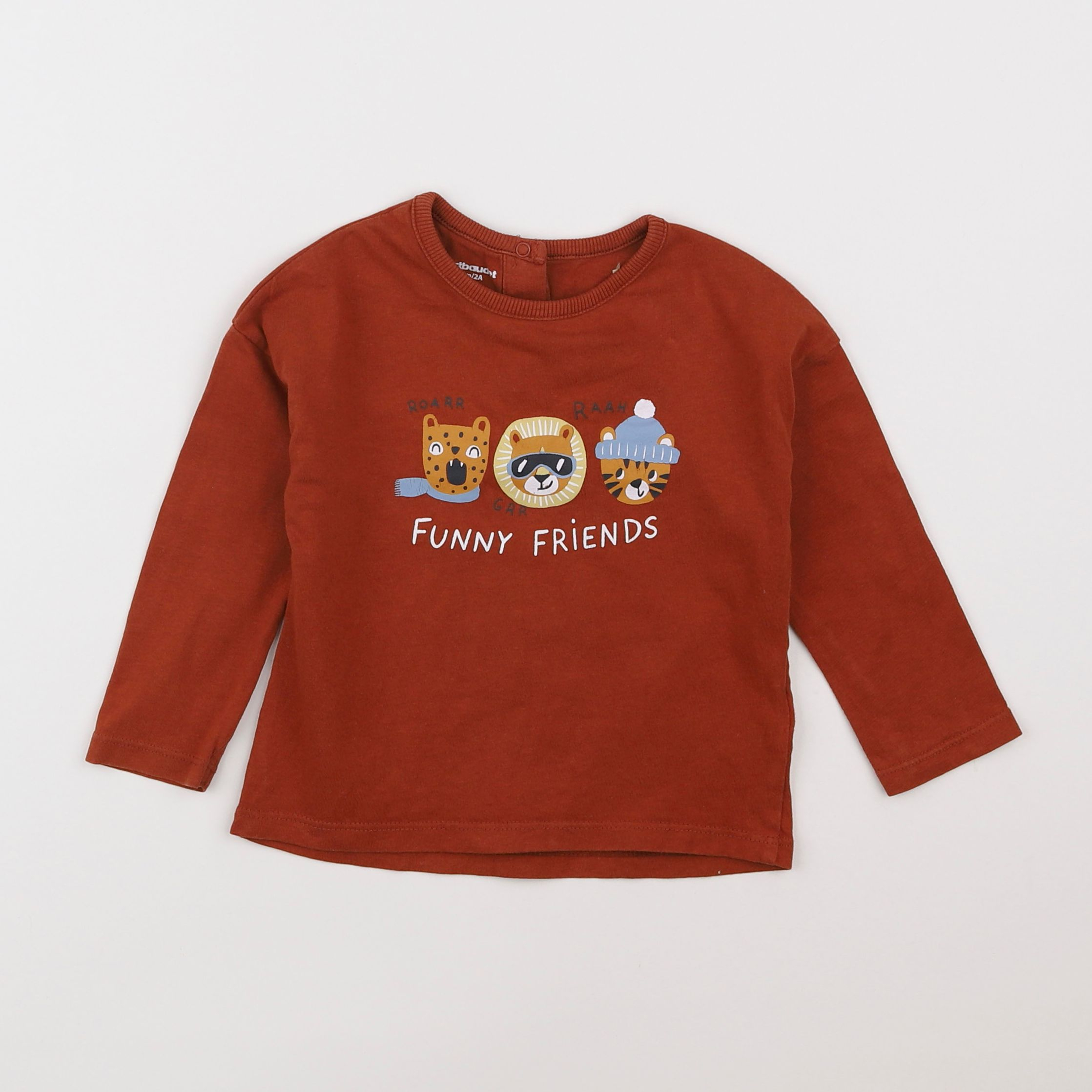 Vertbaudet - tee-shirt marron - 2 ans