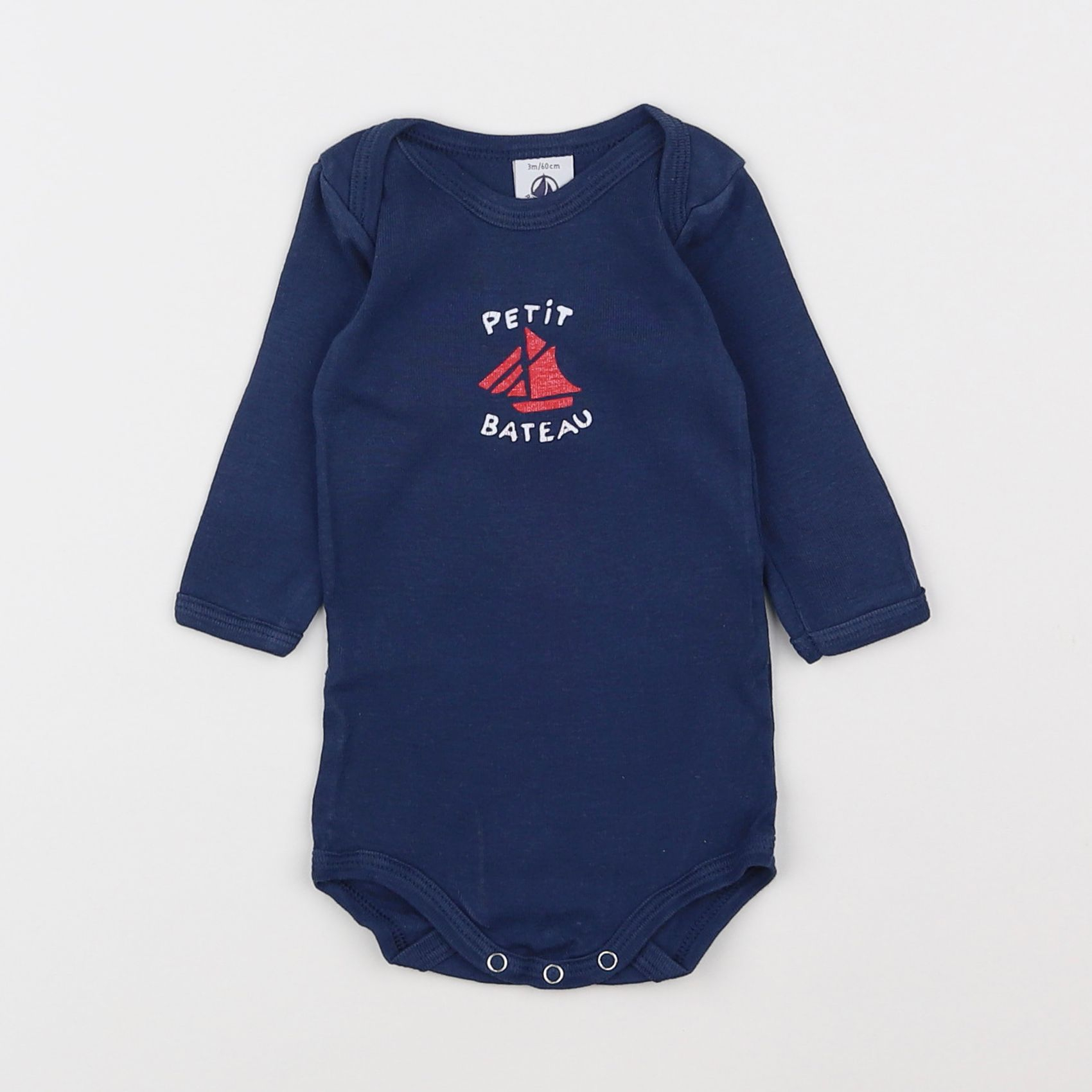 Petit Bateau - body bleu - 3 mois